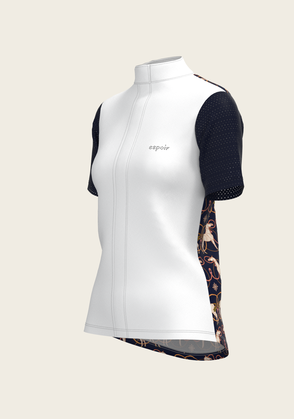 Espoir - Roped Horses on Navy Short Sleeve Show Shirt