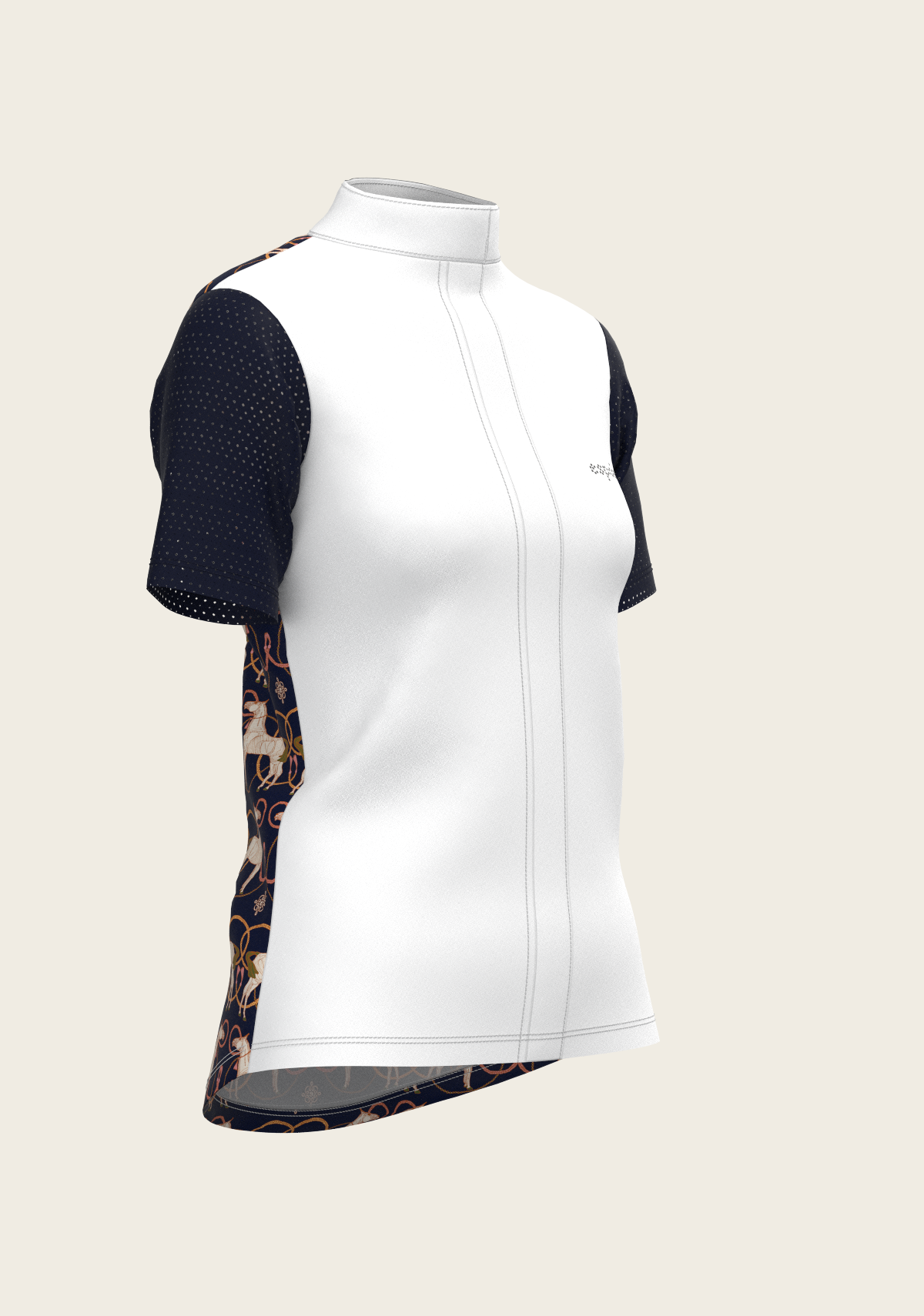 Espoir - Roped Horses on Navy Short Sleeve Show Shirt