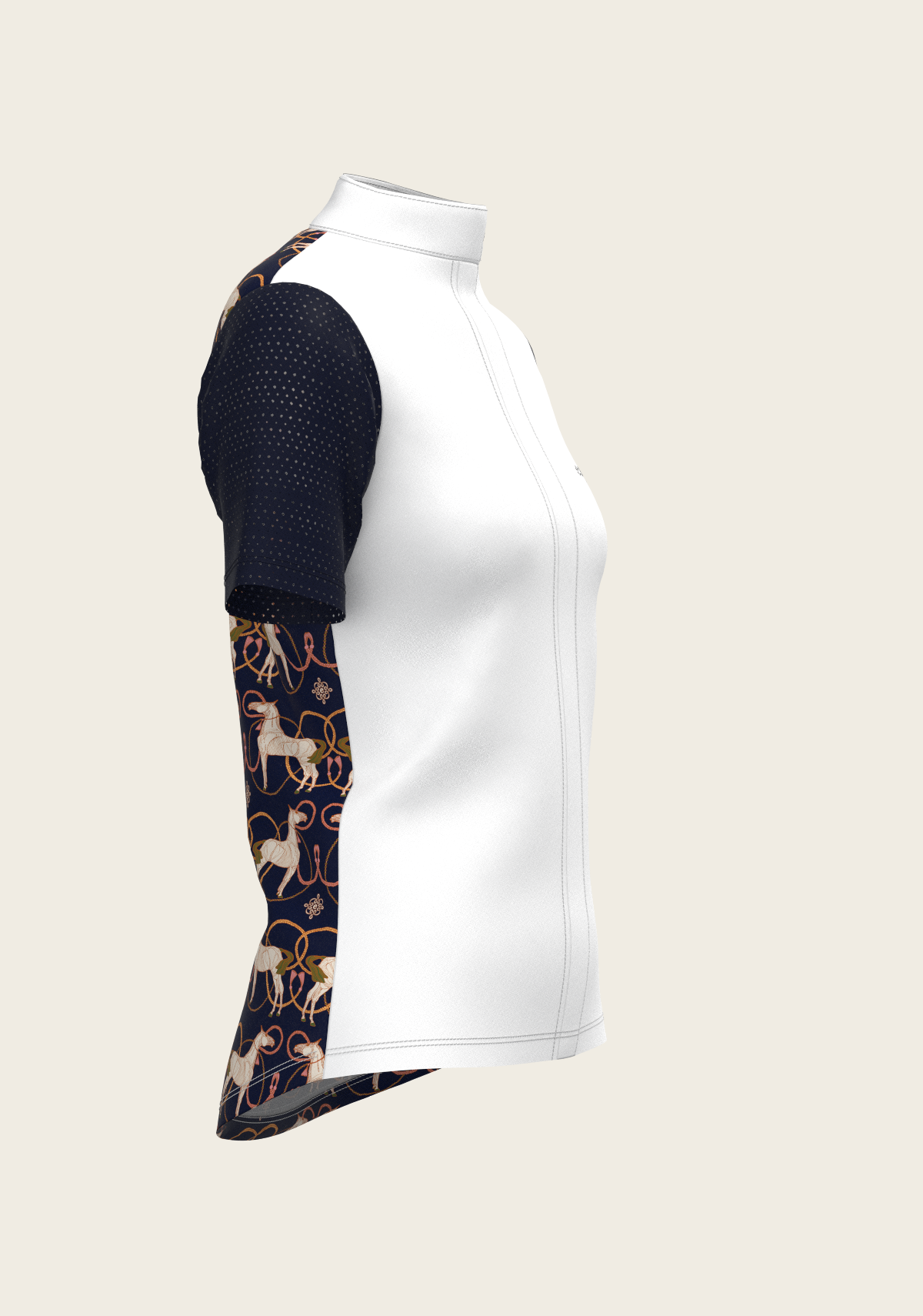 Espoir - Roped Horses on Navy Short Sleeve Show Shirt