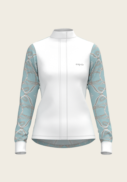 Espoir - Roped Bridles on Sky Blue Long Sleeve Show Shirt