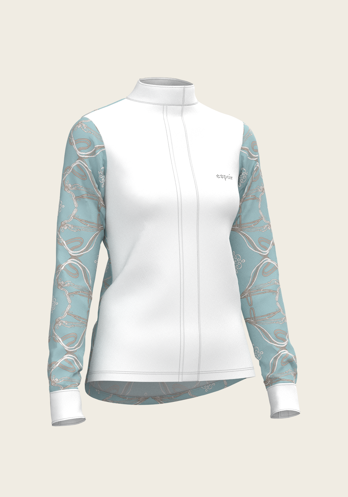 Espoir - Roped Bridles on Sky Blue Long Sleeve Show Shirt