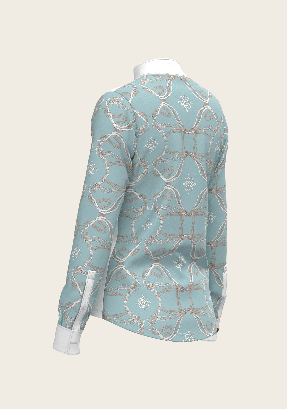 Espoir - Roped Bridles on Sky Blue Long Sleeve Show Shirt