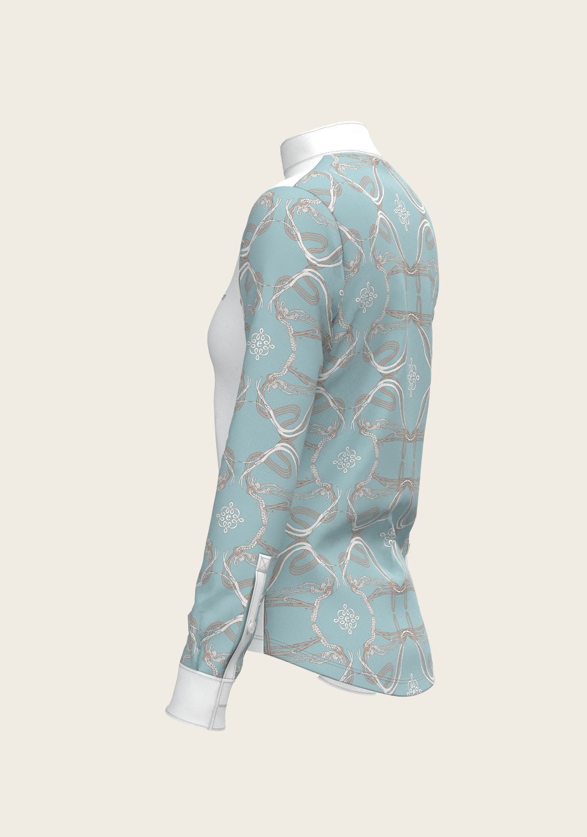 Espoir - Roped Bridles on Sky Blue Long Sleeve Show Shirt