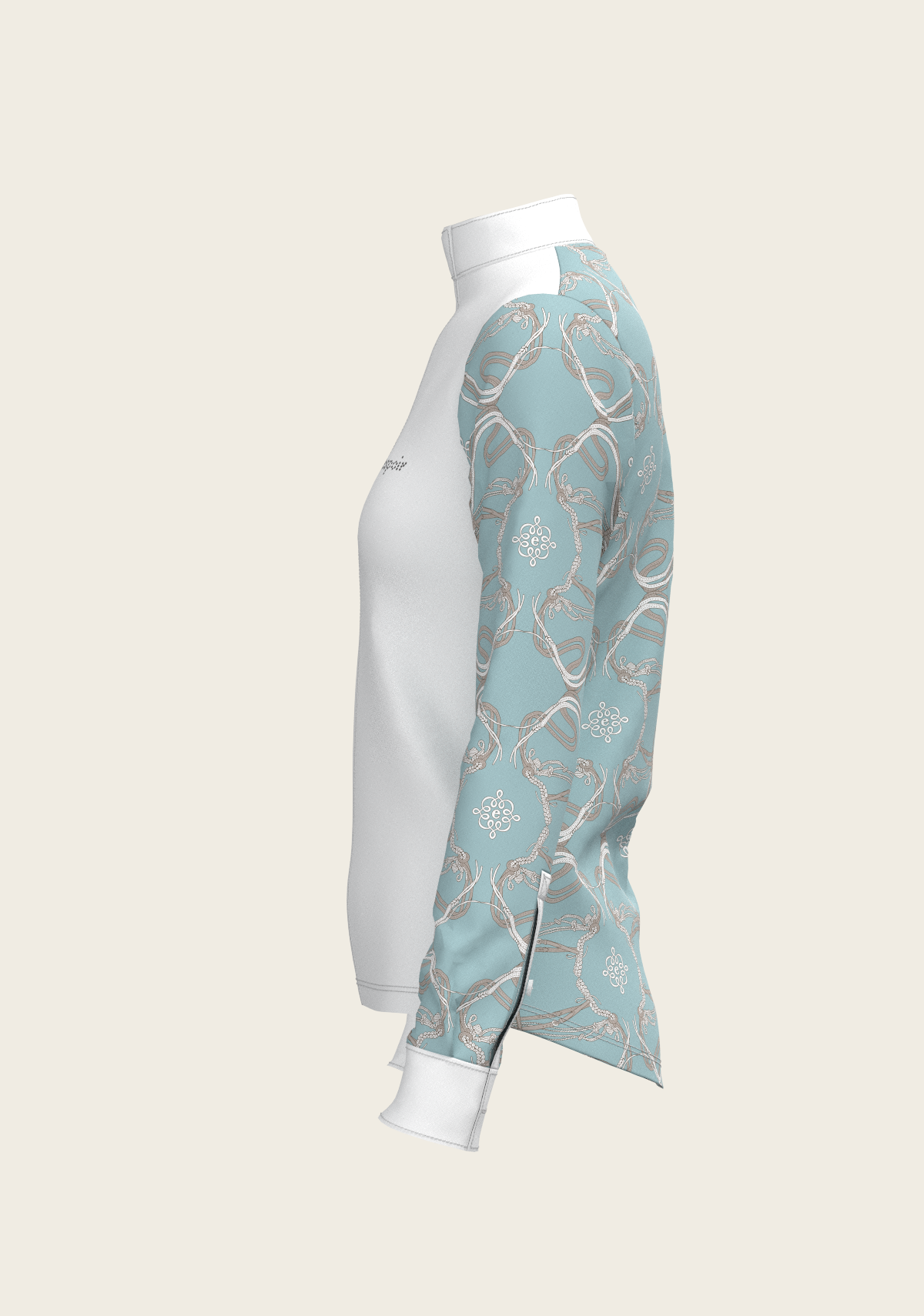 Espoir - Roped Bridles on Sky Blue Long Sleeve Show Shirt