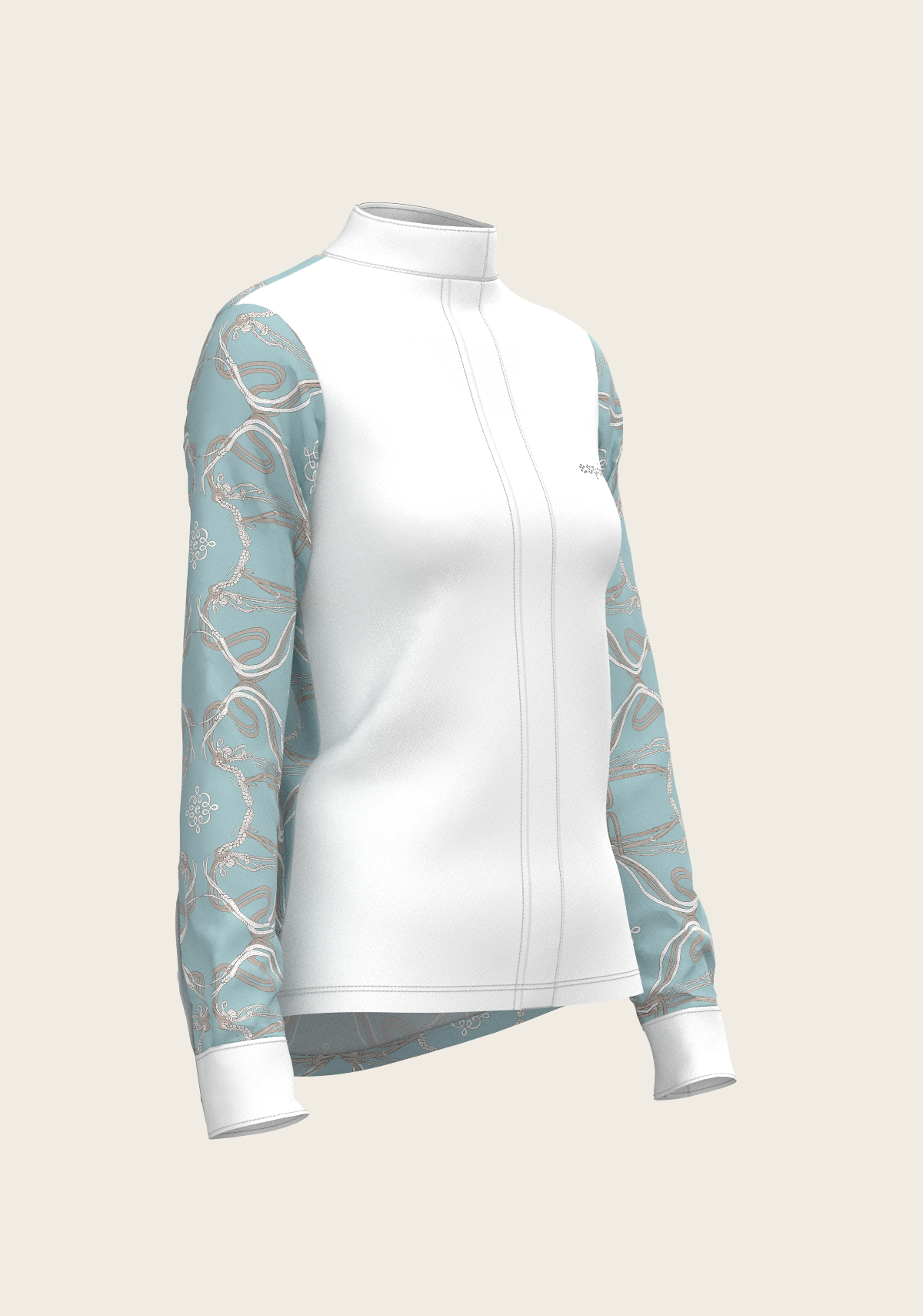 Espoir - Roped Bridles on Sky Blue Long Sleeve Show Shirt