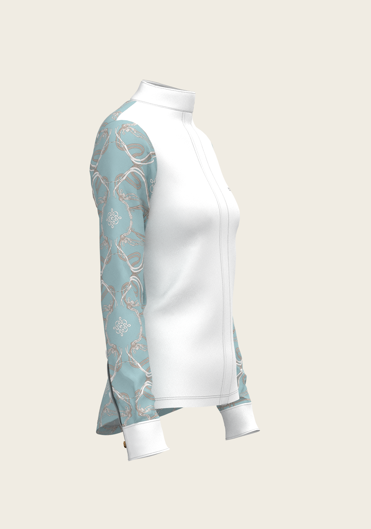 Espoir - Roped Bridles on Sky Blue Long Sleeve Show Shirt