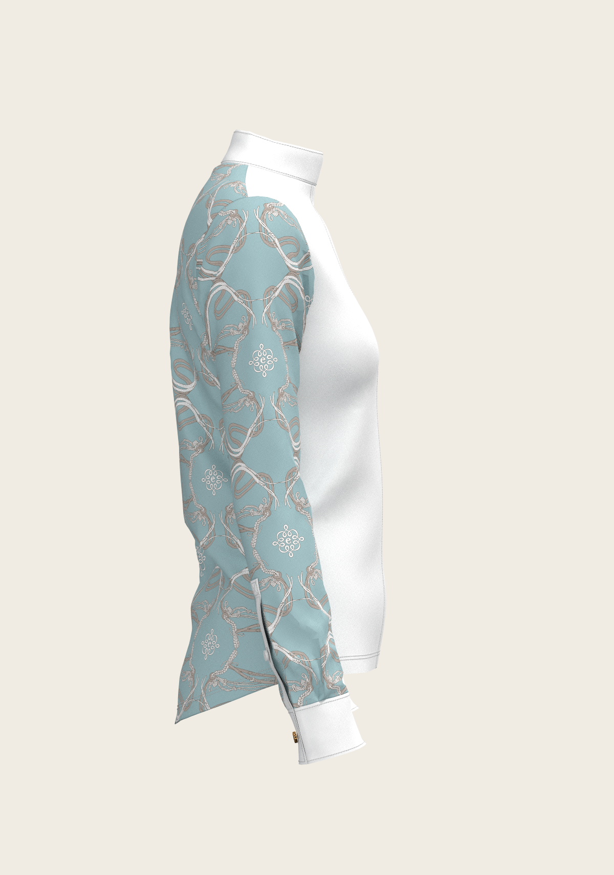 Espoir - Roped Bridles on Sky Blue Long Sleeve Show Shirt