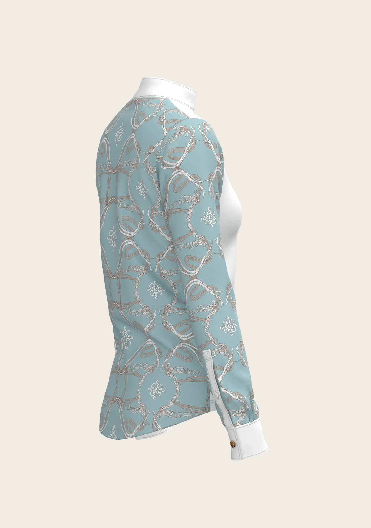 Espoir - Roped Bridles on Sky Blue Long Sleeve Show Shirt
