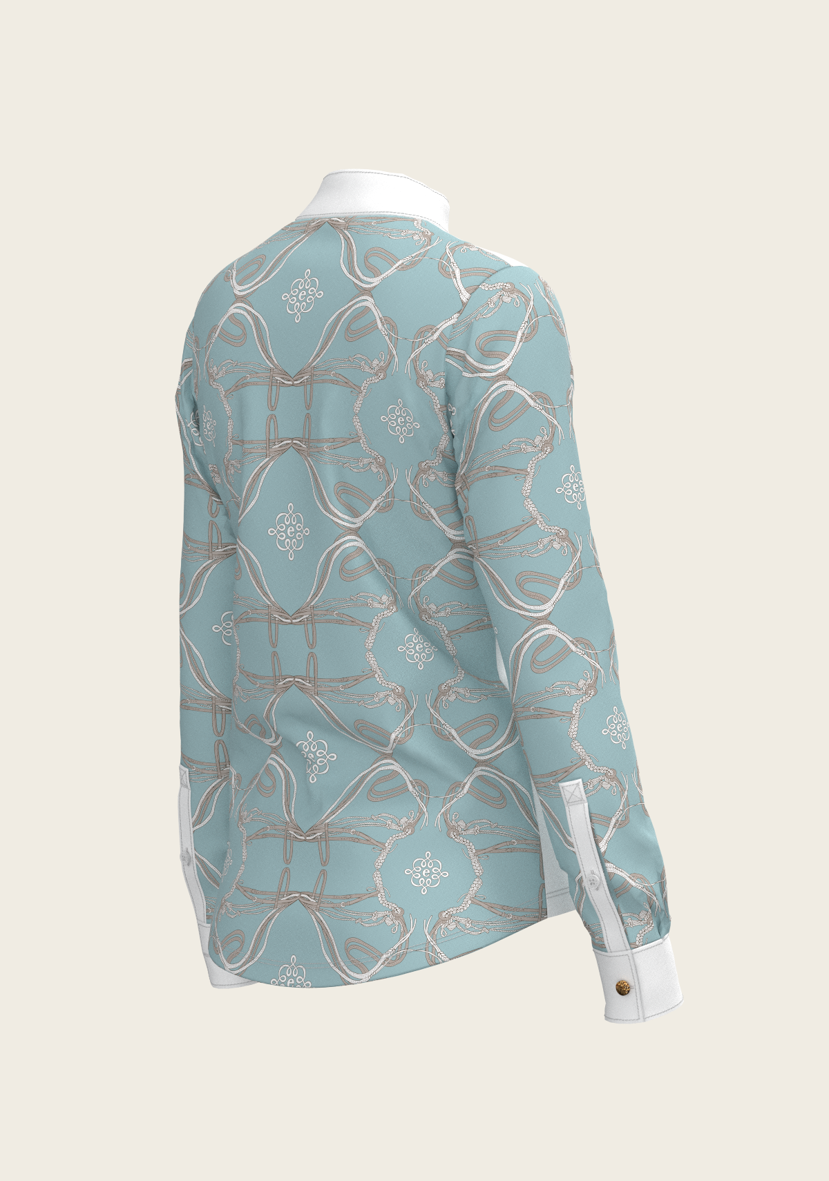 Espoir - Roped Bridles on Sky Blue Long Sleeve Show Shirt