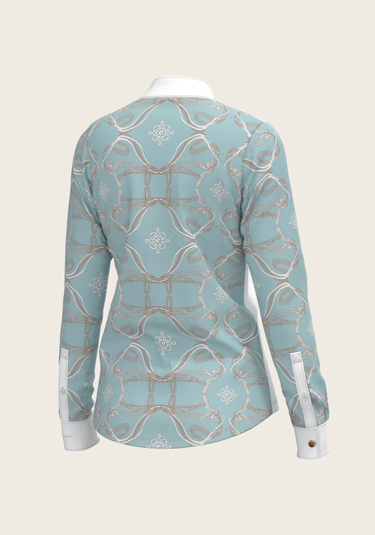 Espoir - Roped Bridles on Sky Blue Long Sleeve Show Shirt