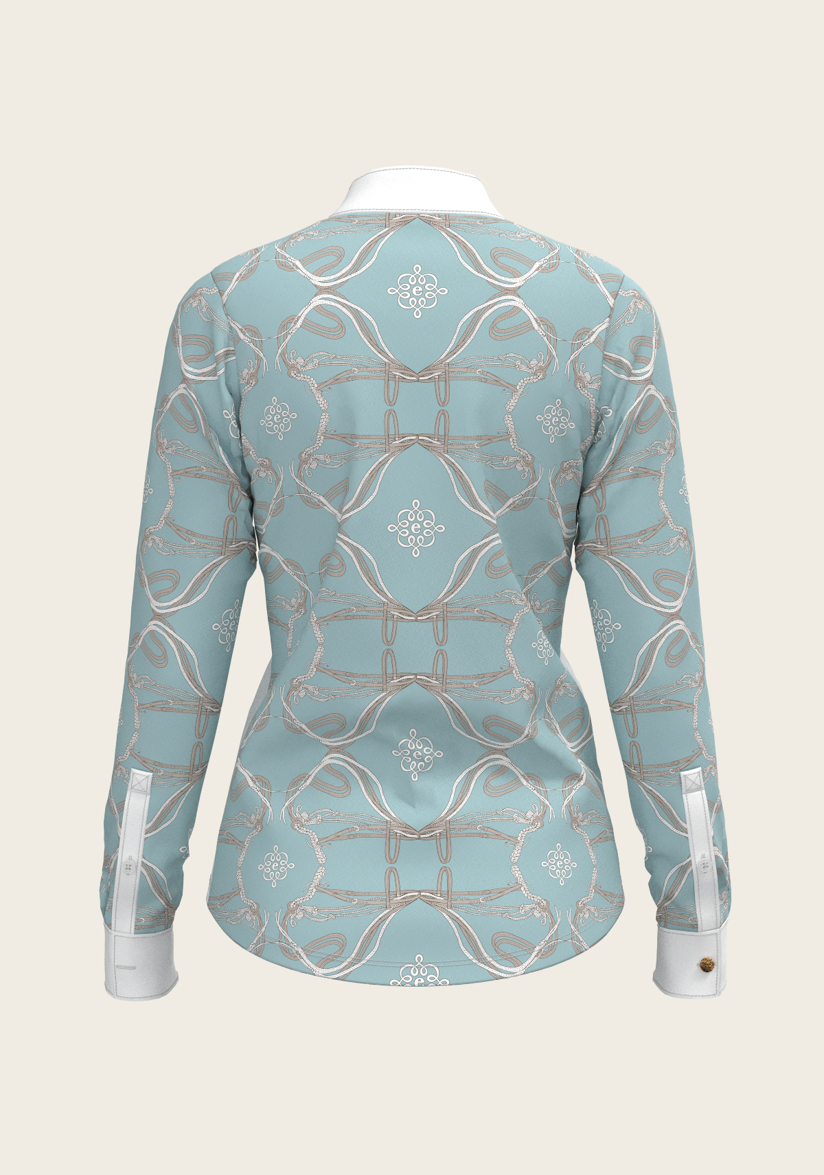 Espoir - Roped Bridles on Sky Blue Long Sleeve Show Shirt