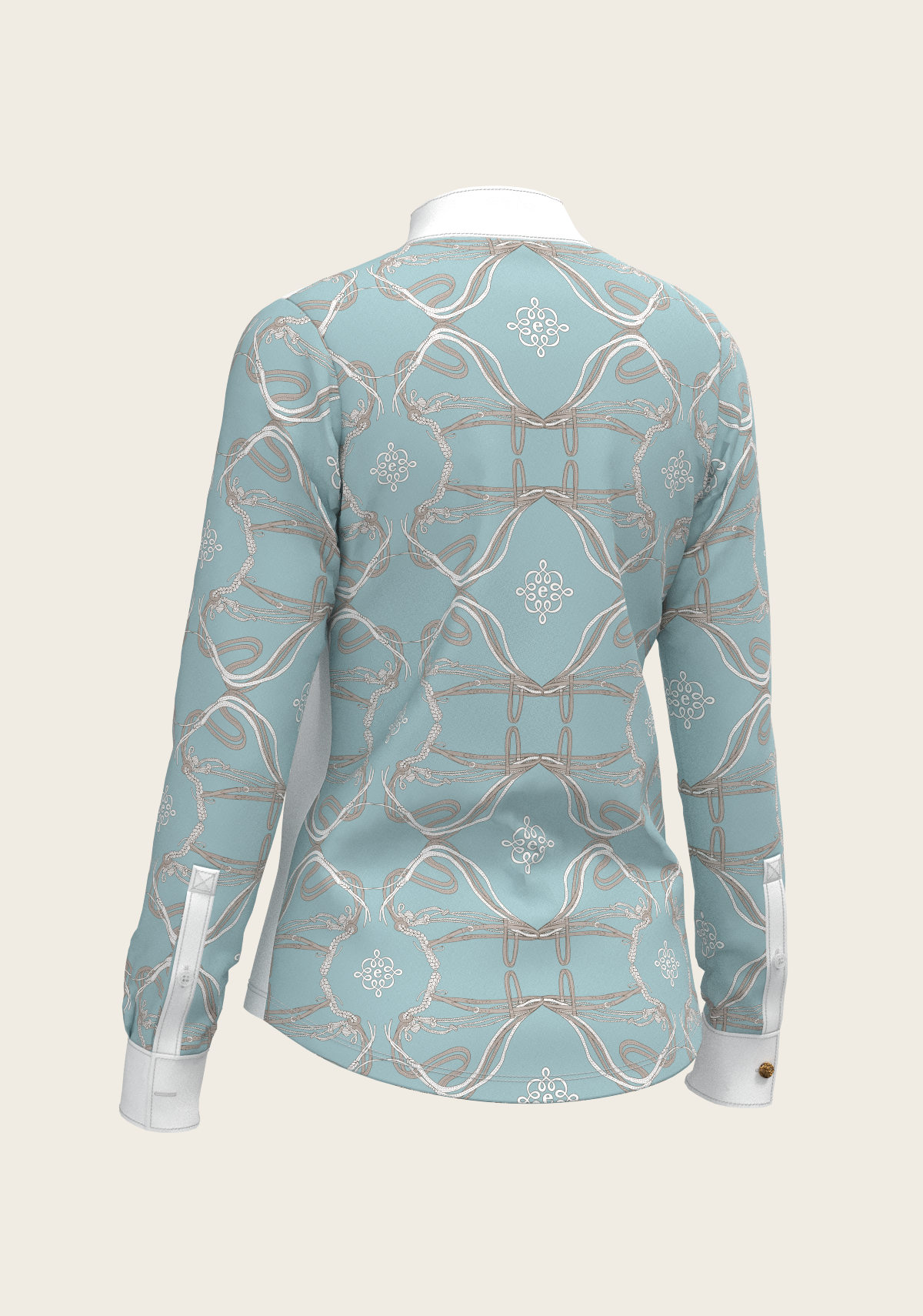 Espoir - Roped Bridles on Sky Blue Long Sleeve Show Shirt