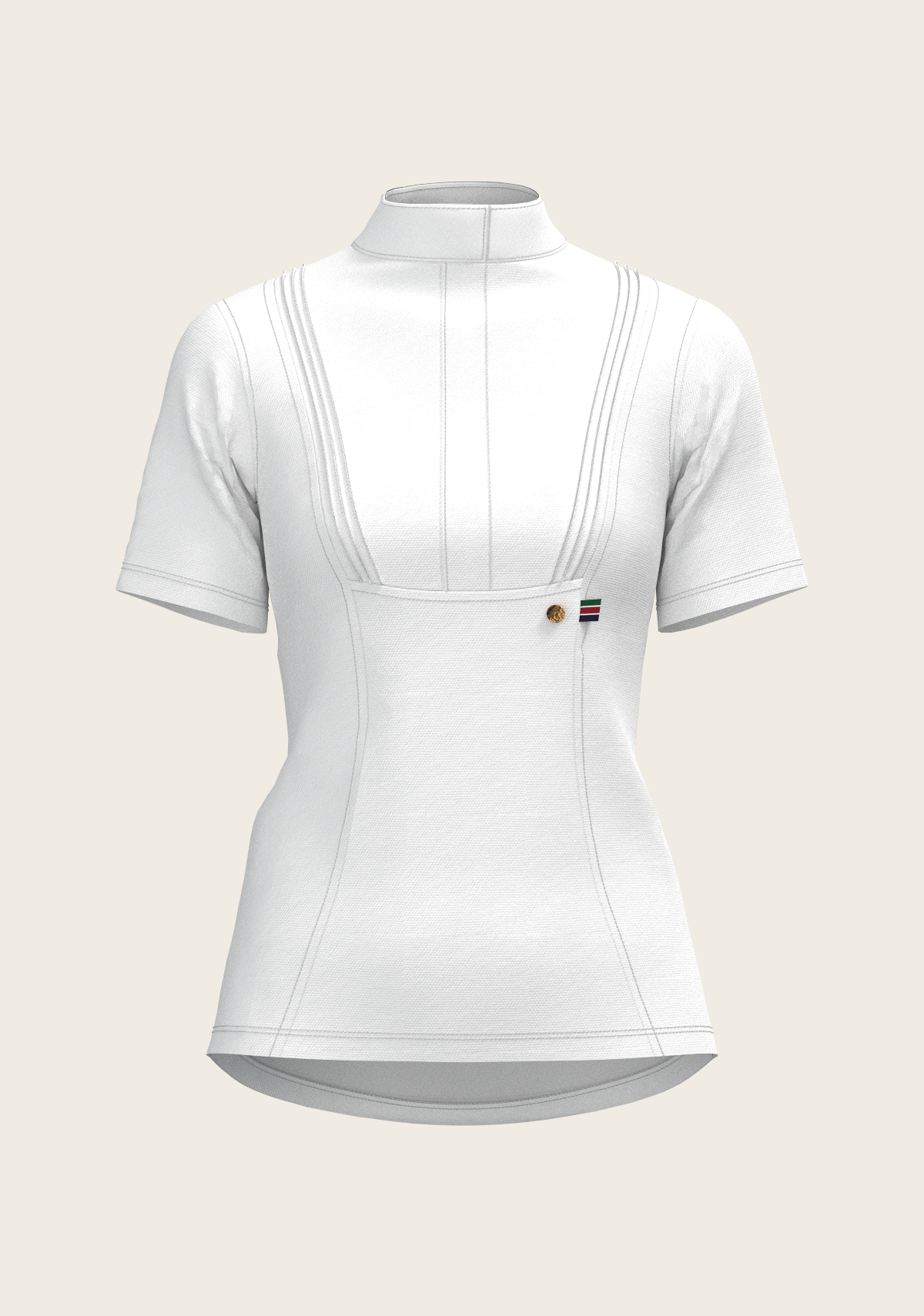 Espoir - Short Pleated Short Sleeve Show Shirt