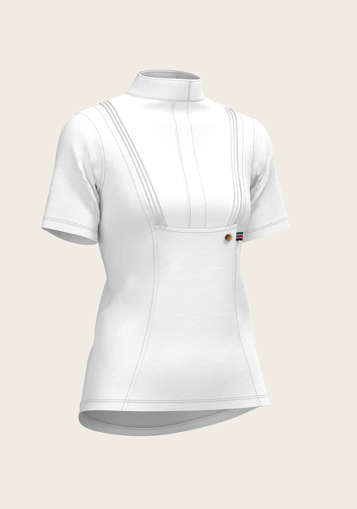 Espoir - Short Pleated Short Sleeve Show Shirt