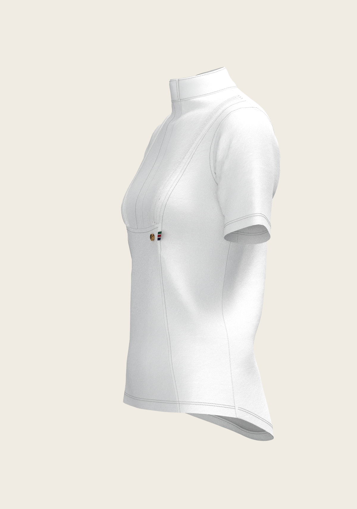 Espoir - Short Pleated Short Sleeve Show Shirt