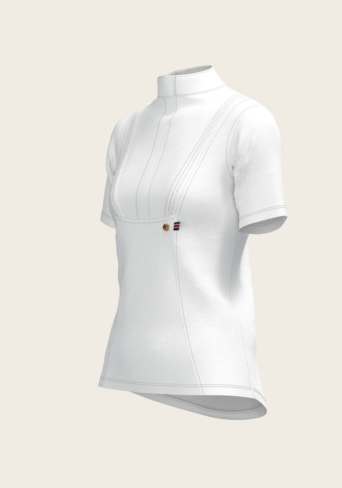 Espoir - Short Pleated Short Sleeve Show Shirt