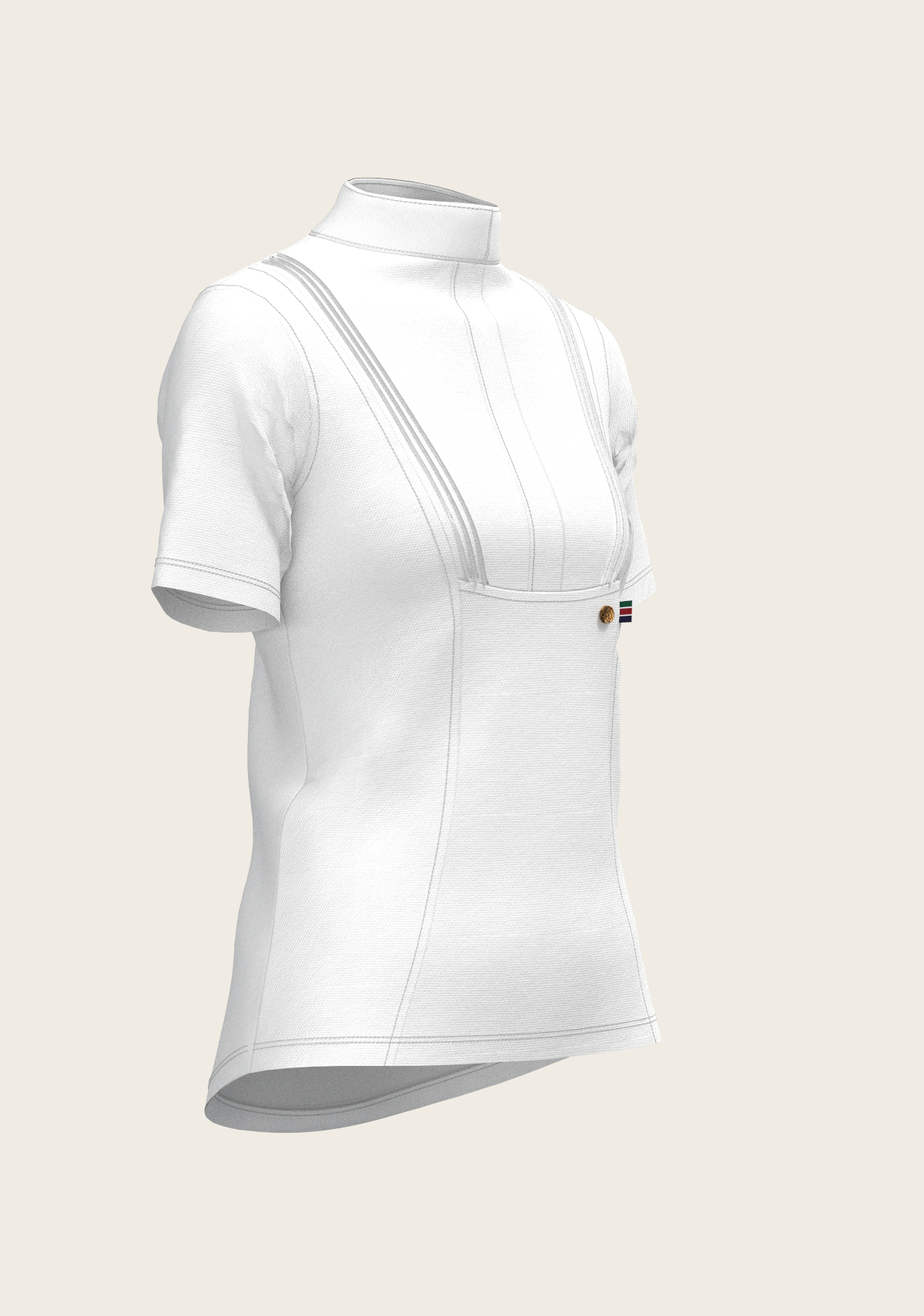 Espoir - Short Pleated Short Sleeve Show Shirt