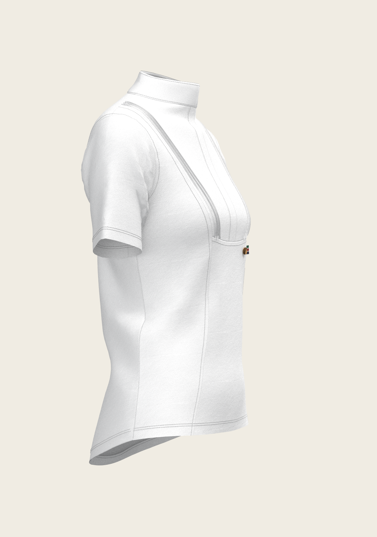Espoir - Short Pleated Short Sleeve Show Shirt
