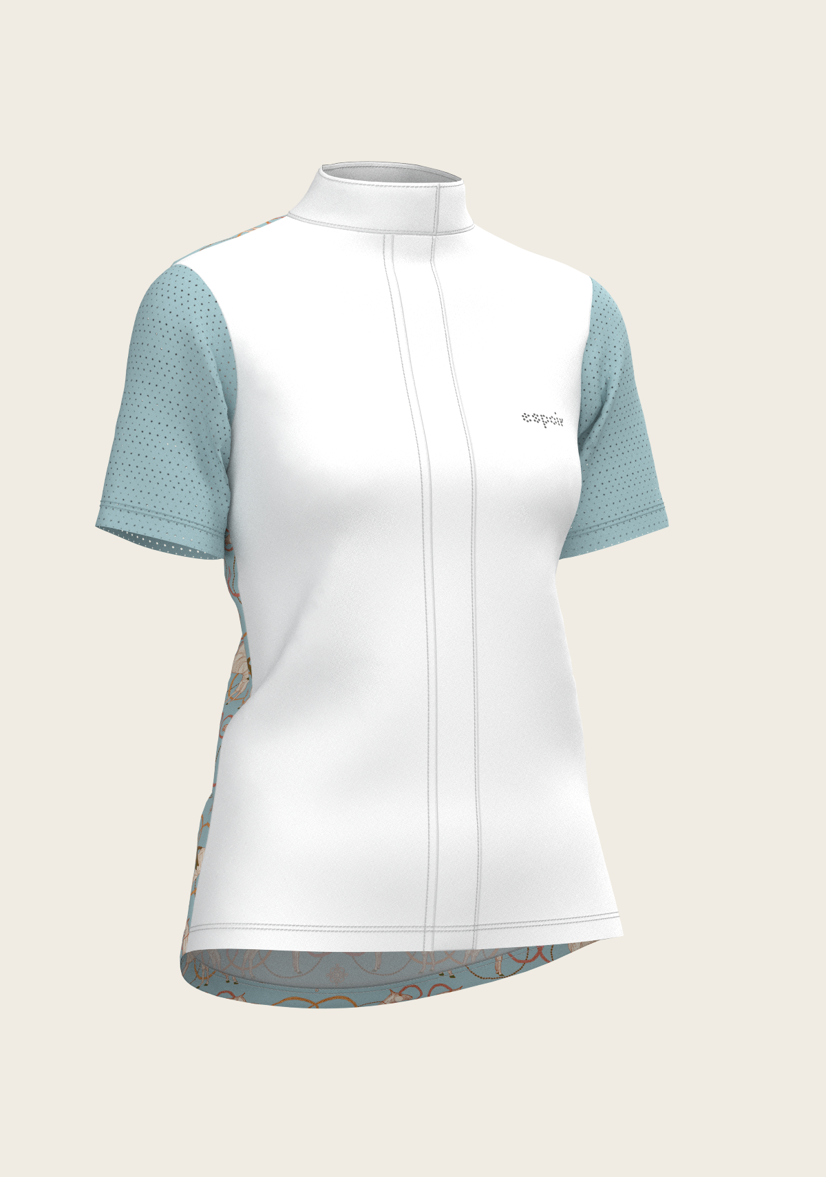Espoir - Roped Horses on Sky Blue Short Sleeve Show Shirt