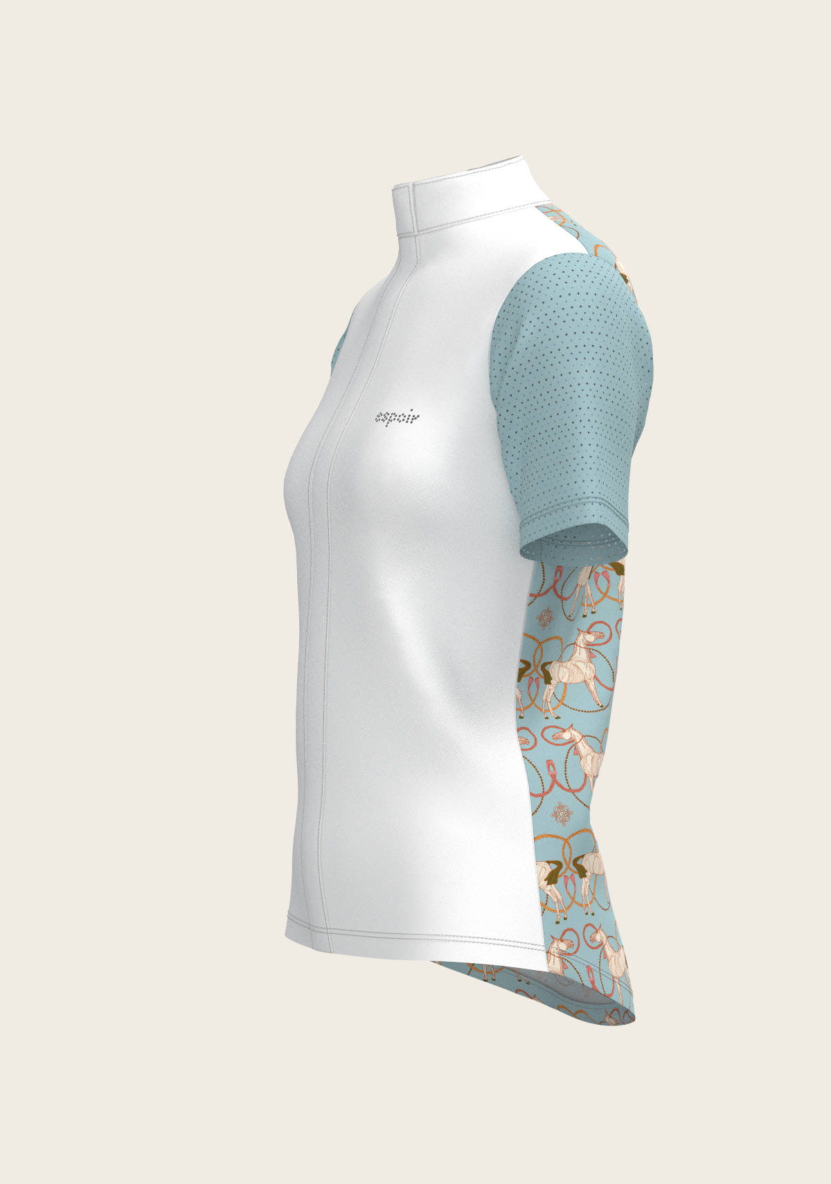 Espoir - Roped Horses on Sky Blue Short Sleeve Show Shirt