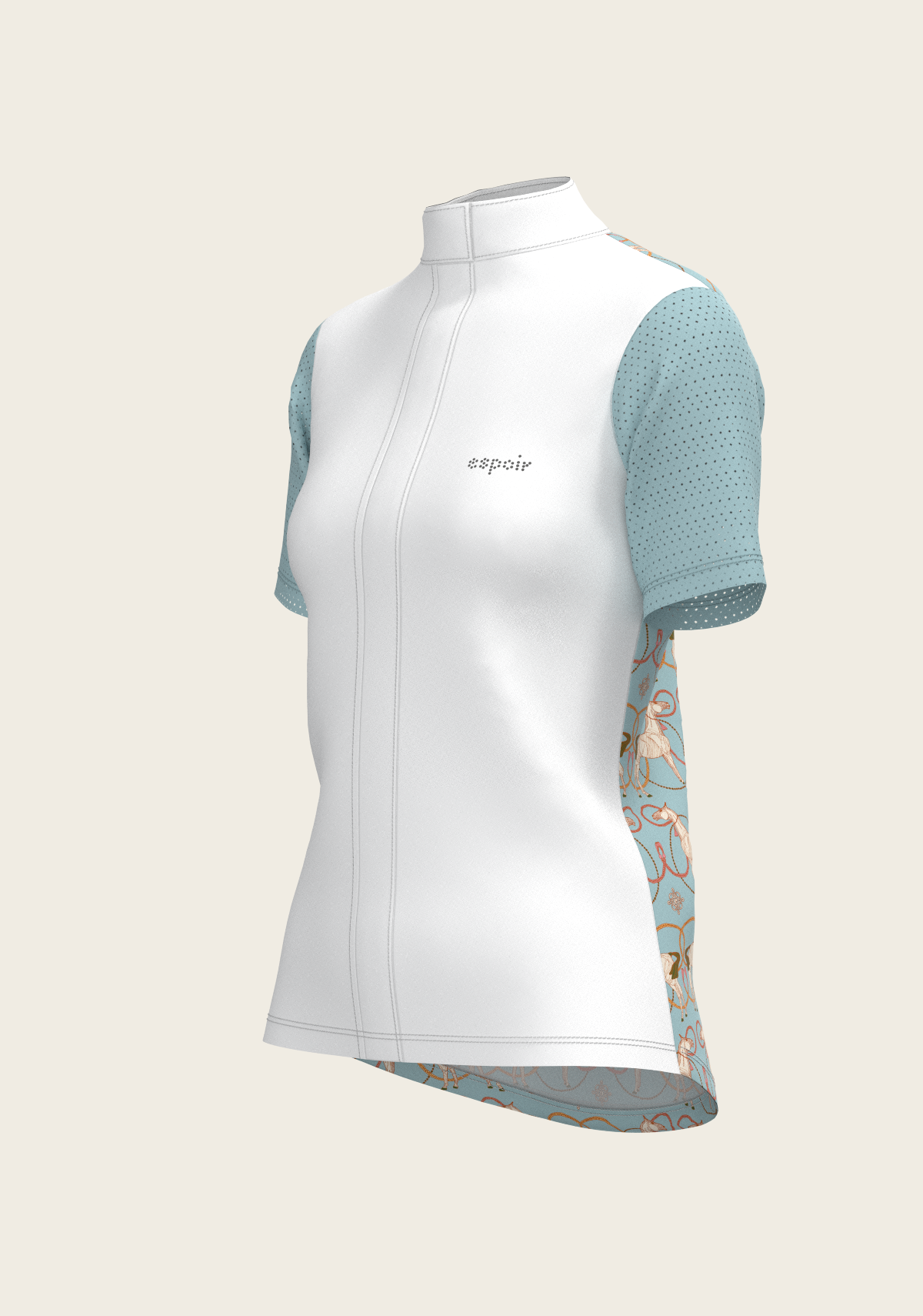 Espoir - Roped Horses on Sky Blue Short Sleeve Show Shirt