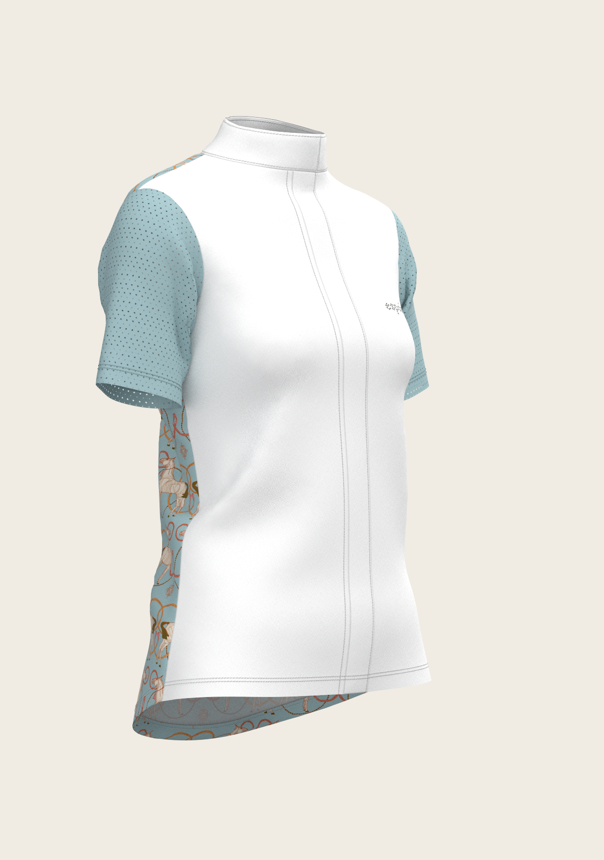 Espoir - Roped Horses on Sky Blue Short Sleeve Show Shirt