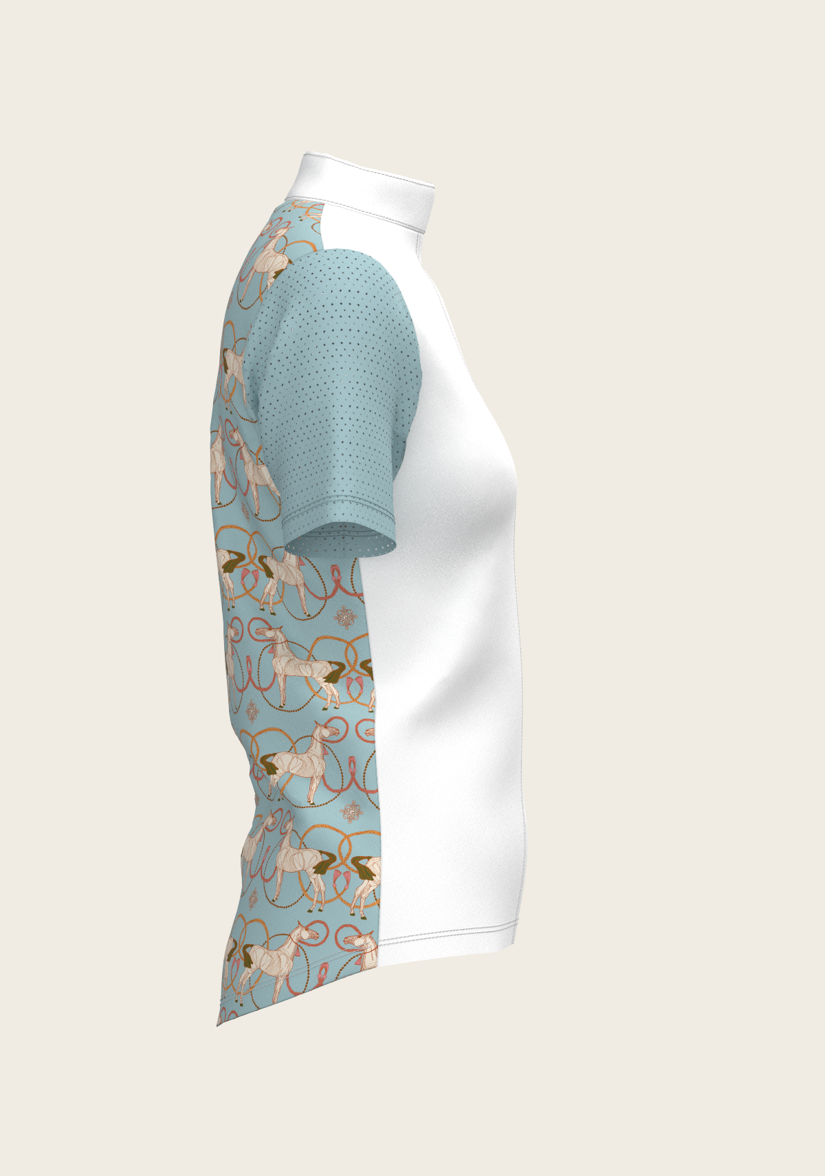 Espoir - Roped Horses on Sky Blue Short Sleeve Show Shirt