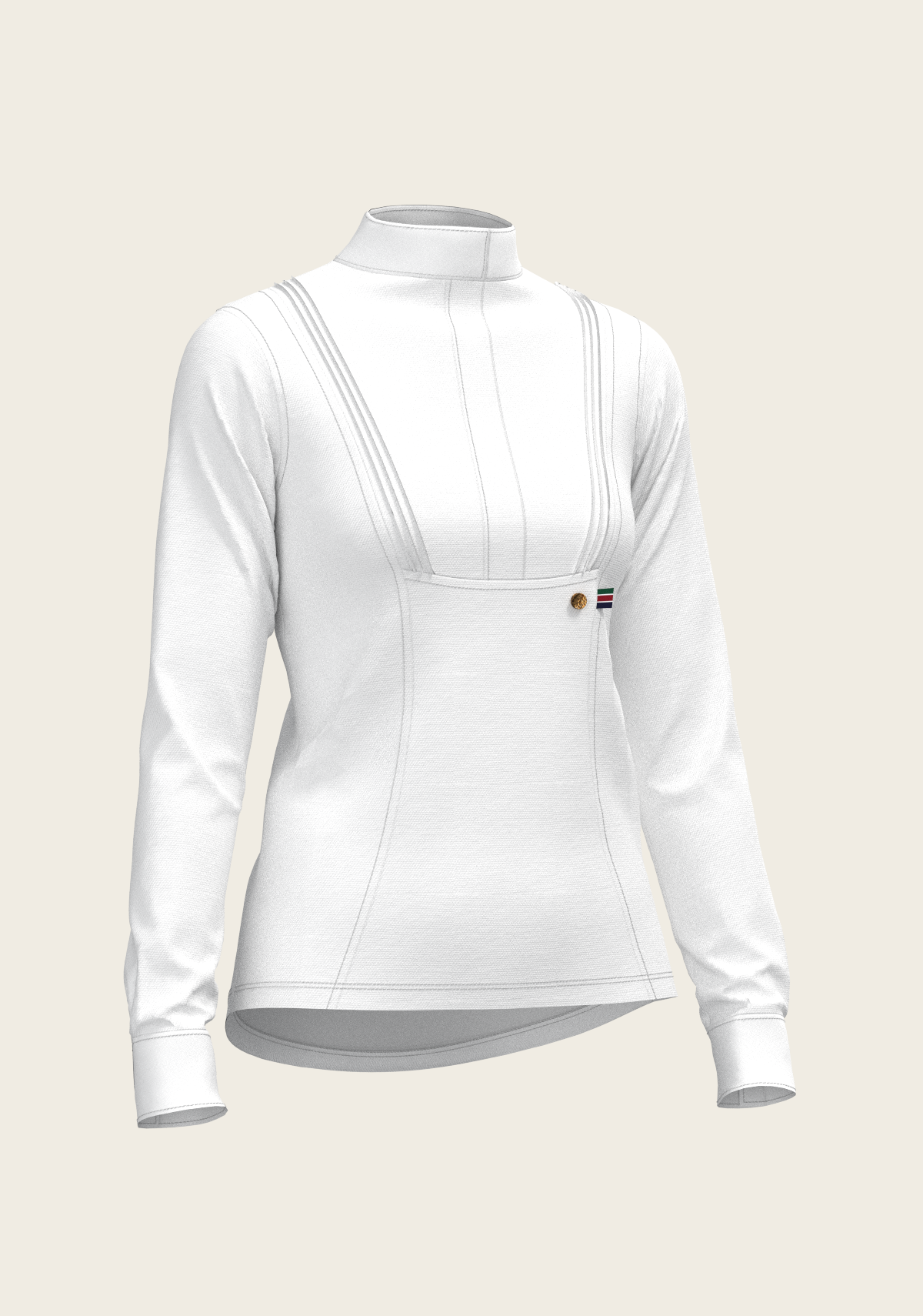 Espoir - Short Pleated Long Sleeve Show Shirt