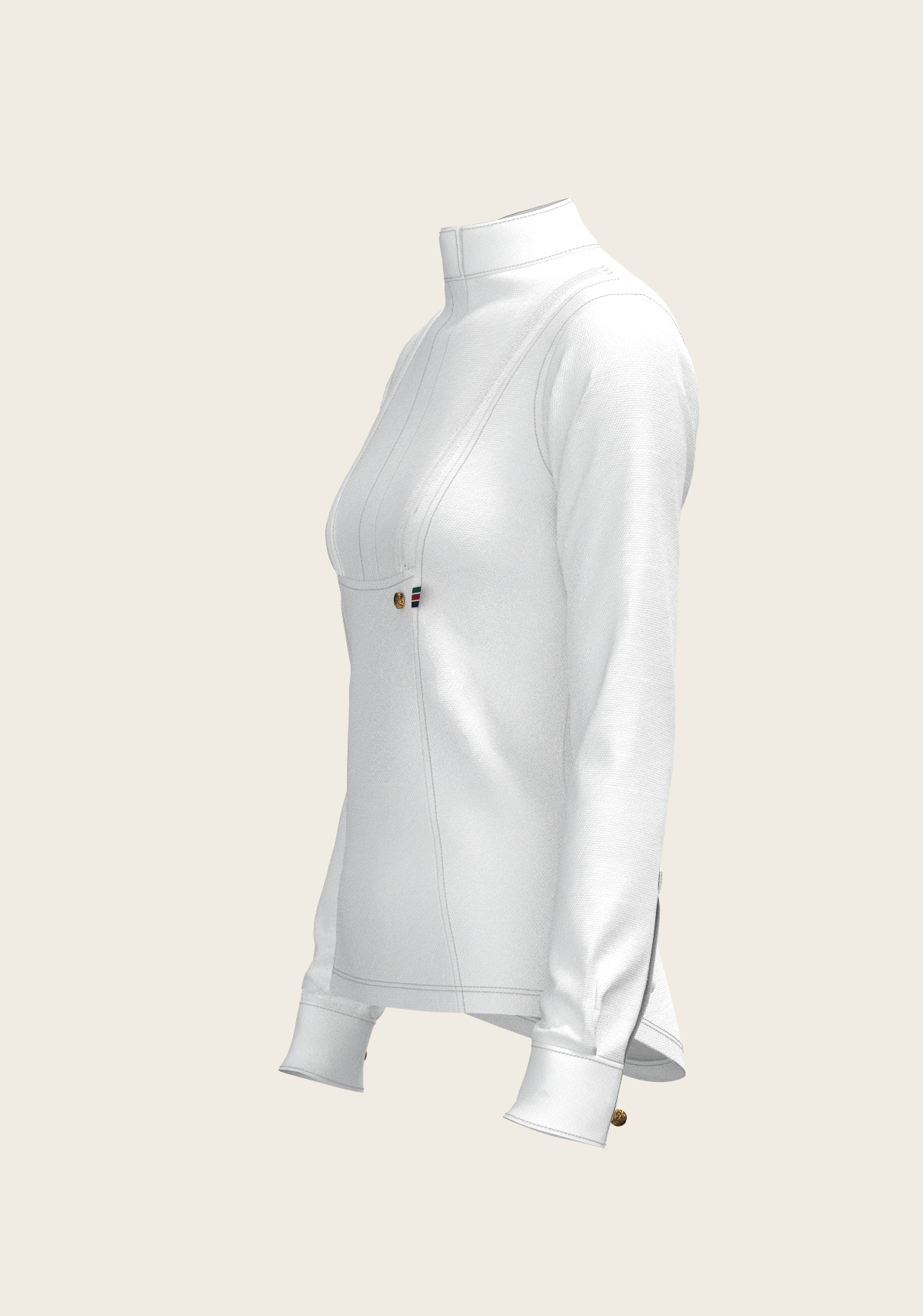 Espoir - Short Pleated Long Sleeve Show Shirt