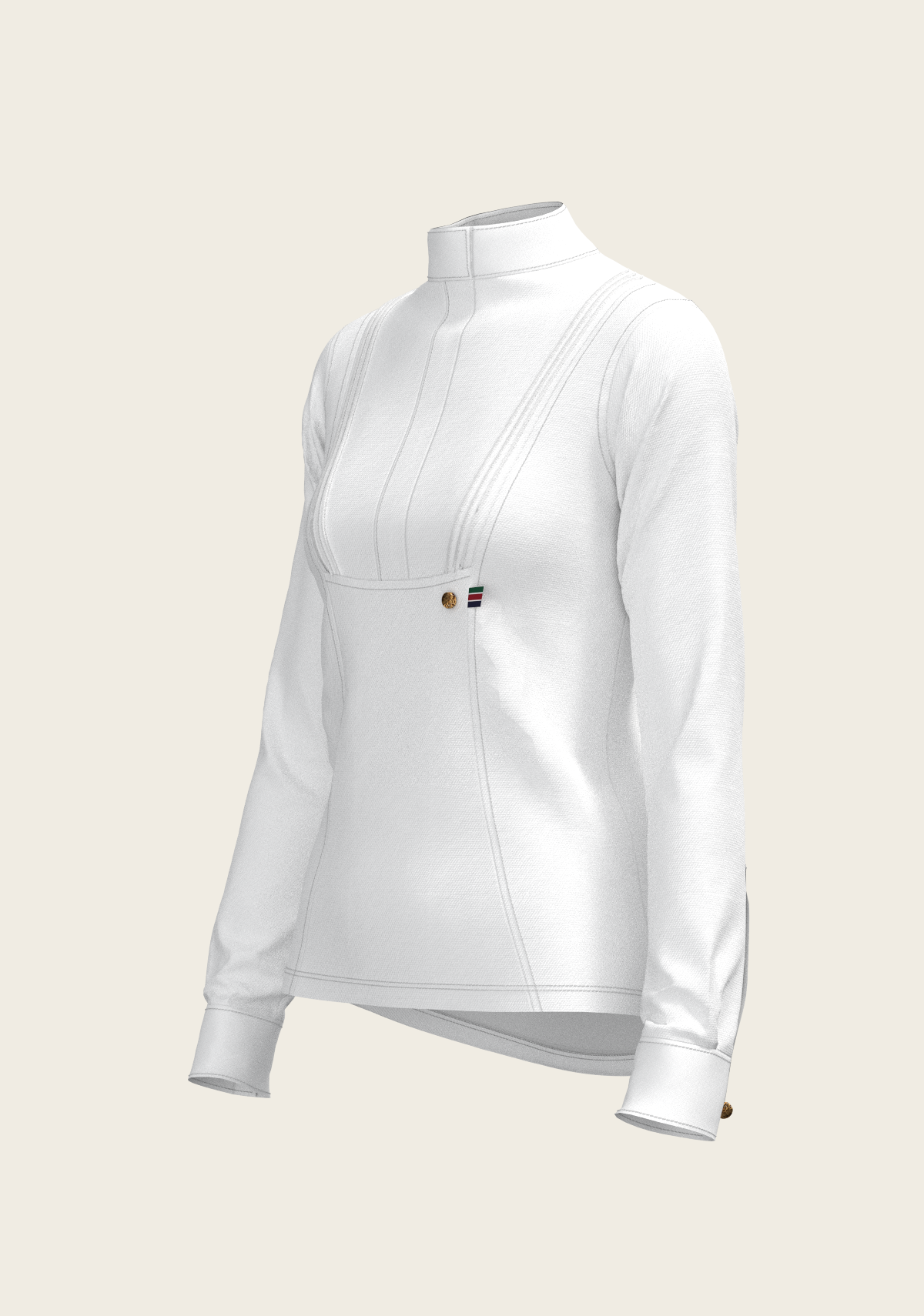 Espoir - Short Pleated Long Sleeve Show Shirt