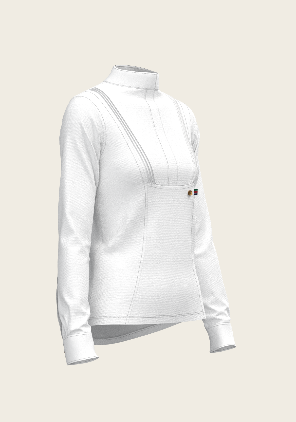 Espoir - Short Pleated Long Sleeve Show Shirt