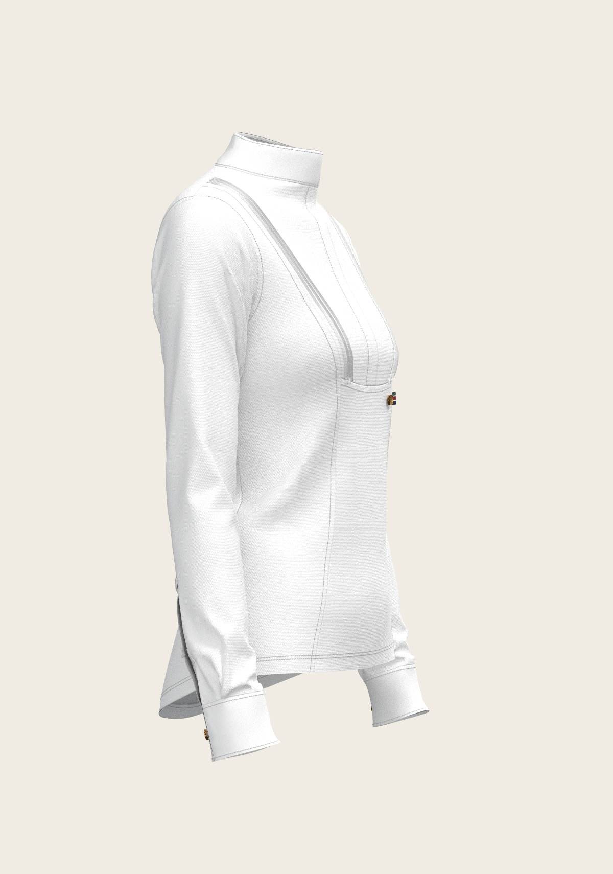 Espoir - Short Pleated Long Sleeve Show Shirt