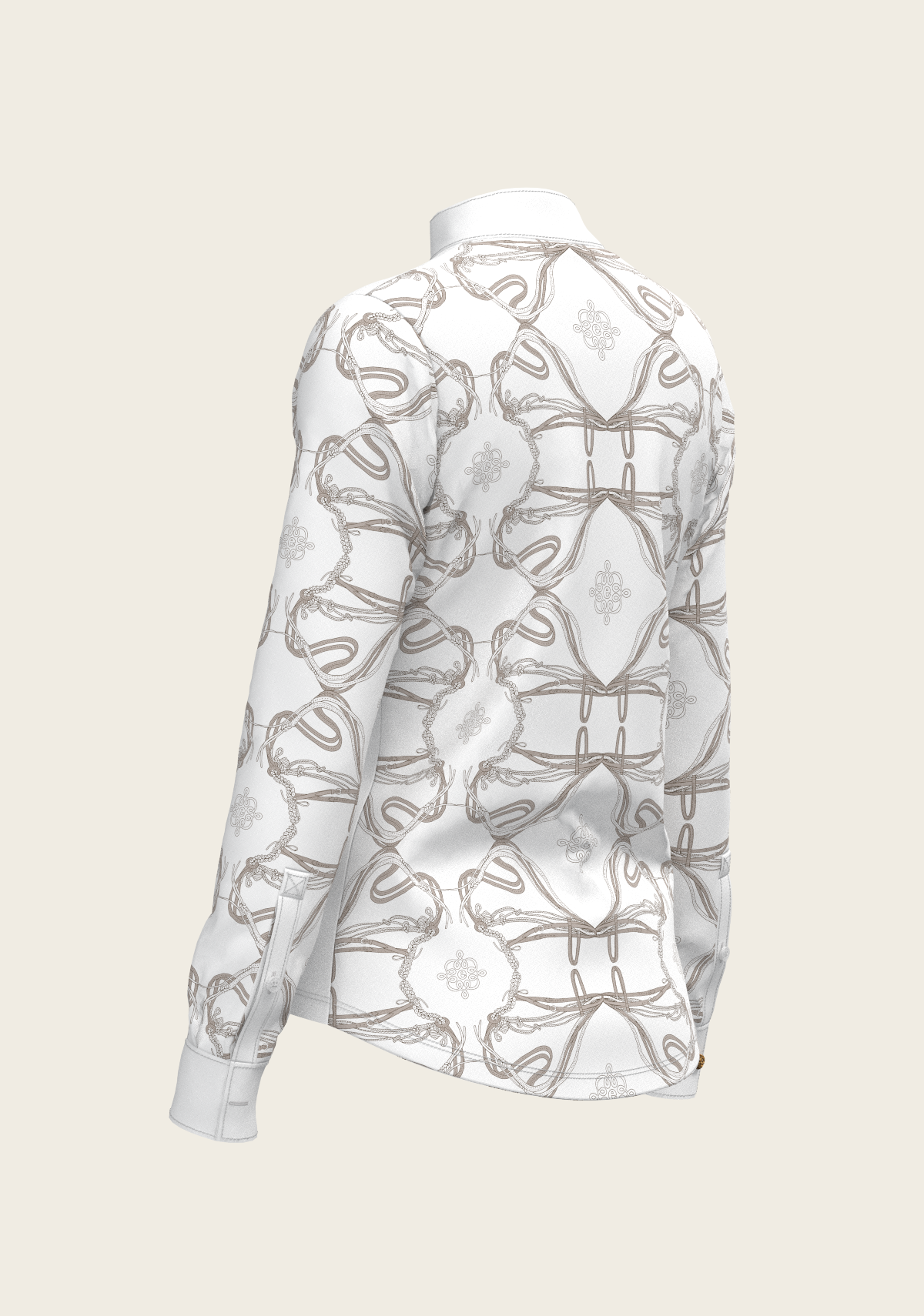 Espoir - Roped Bridles on White Long Sleeve Show Shirt