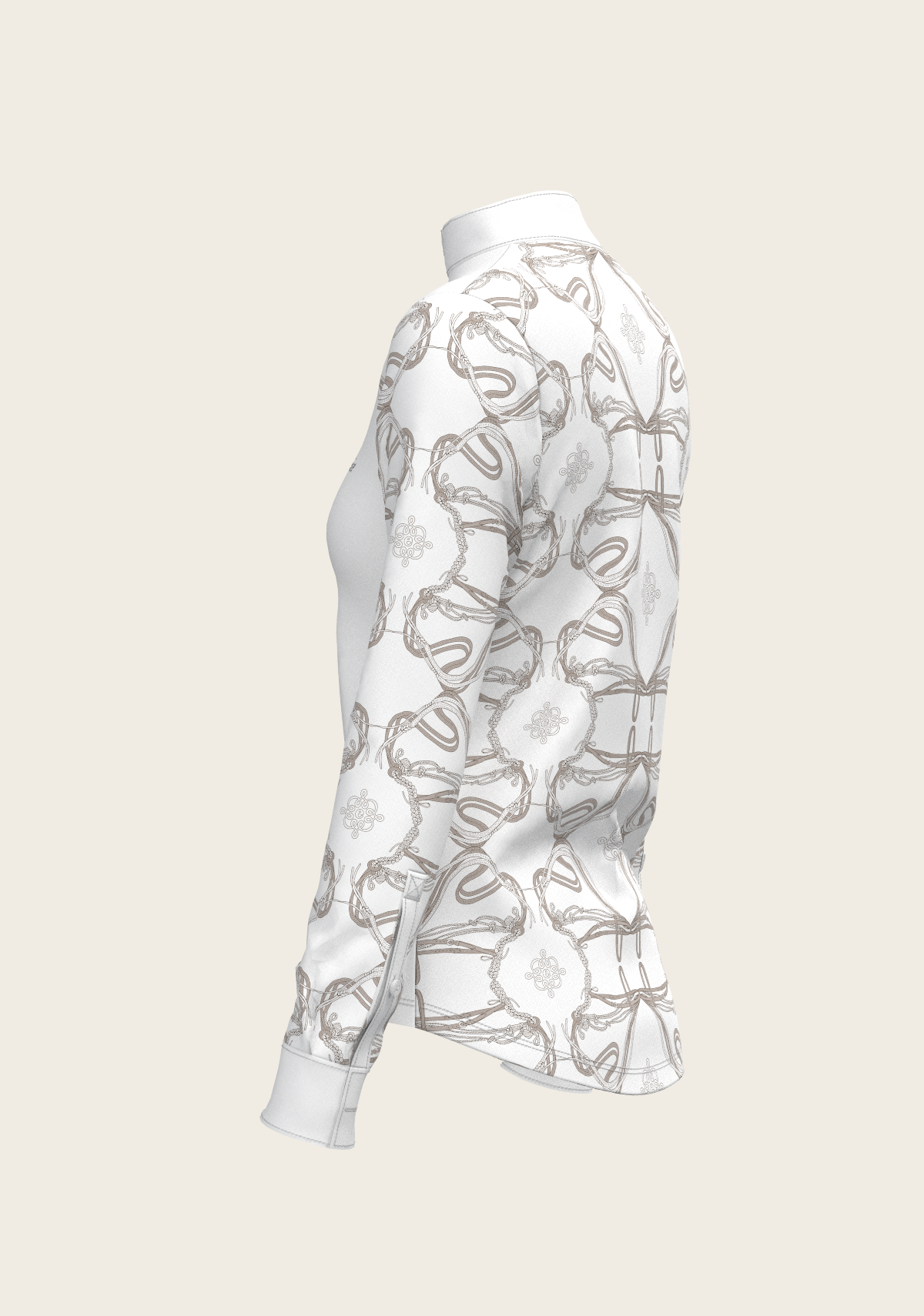 Espoir - Roped Bridles on White Long Sleeve Show Shirt