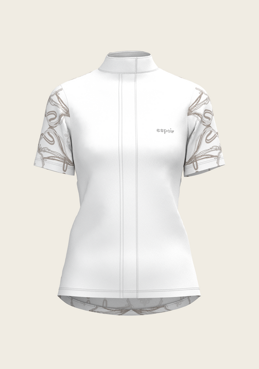 Espoir - Roped Bridles on White Short Sleeve Show Shirt