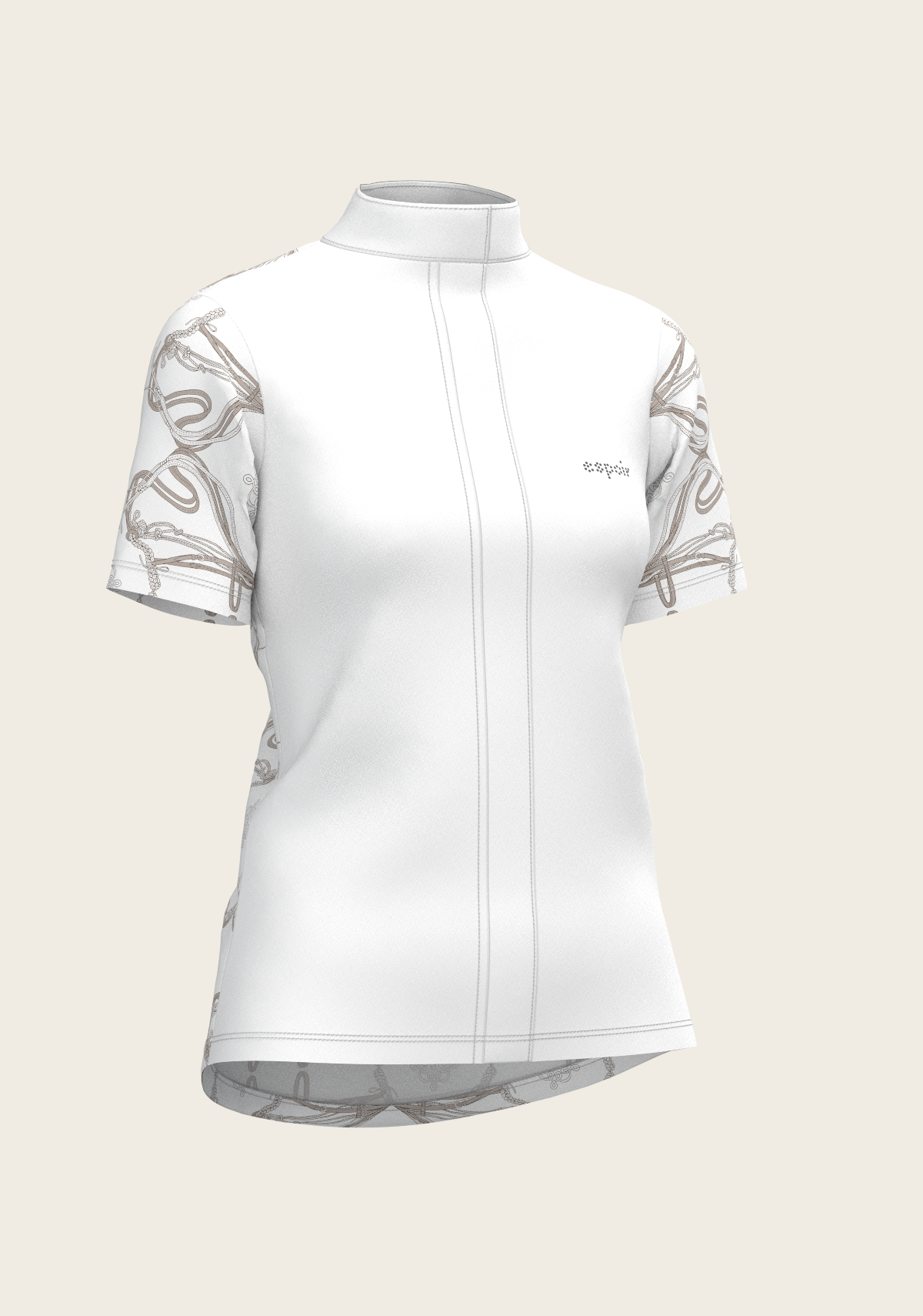 Espoir - Roped Bridles on White Short Sleeve Show Shirt