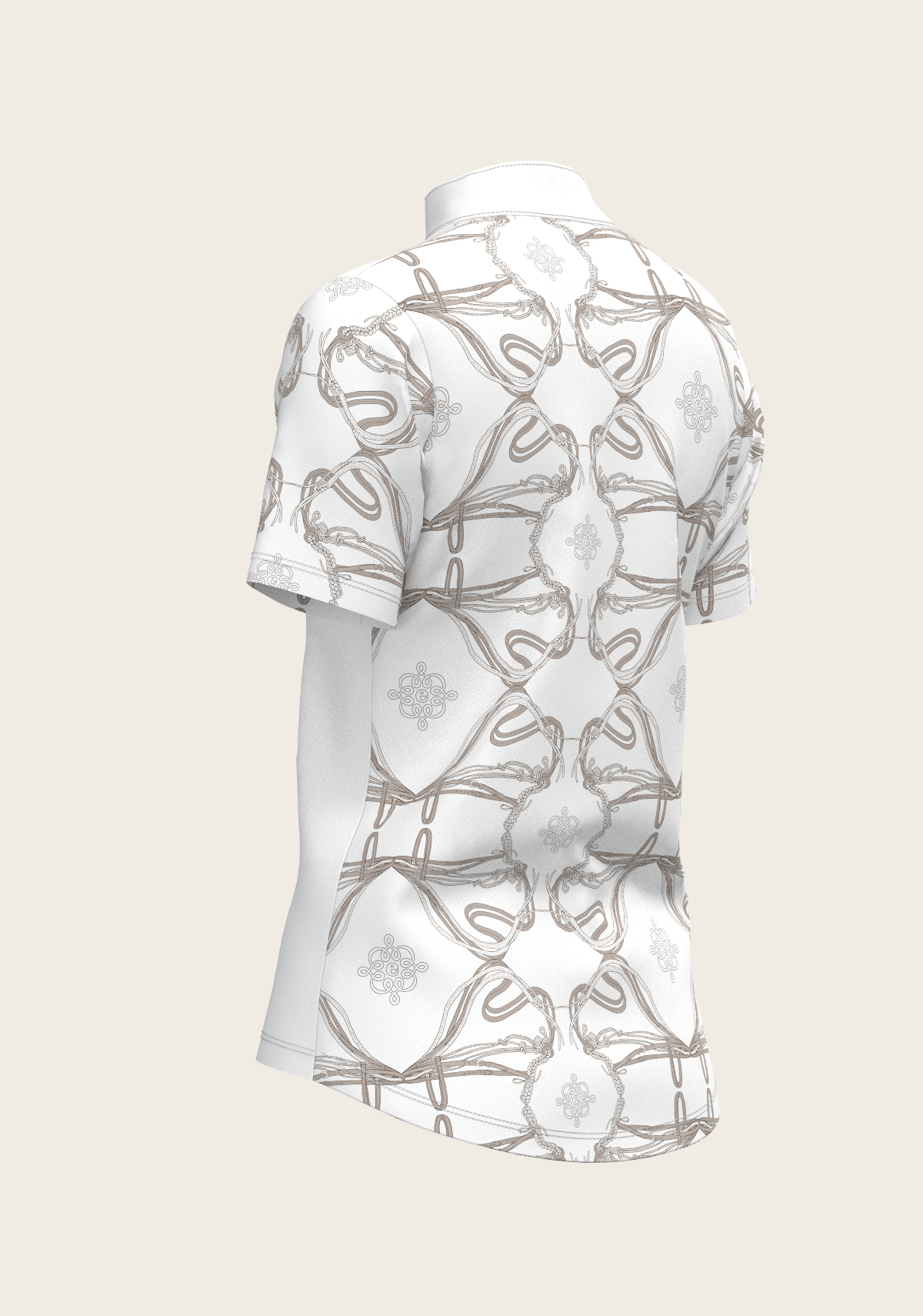 Espoir - Roped Bridles on White Short Sleeve Show Shirt