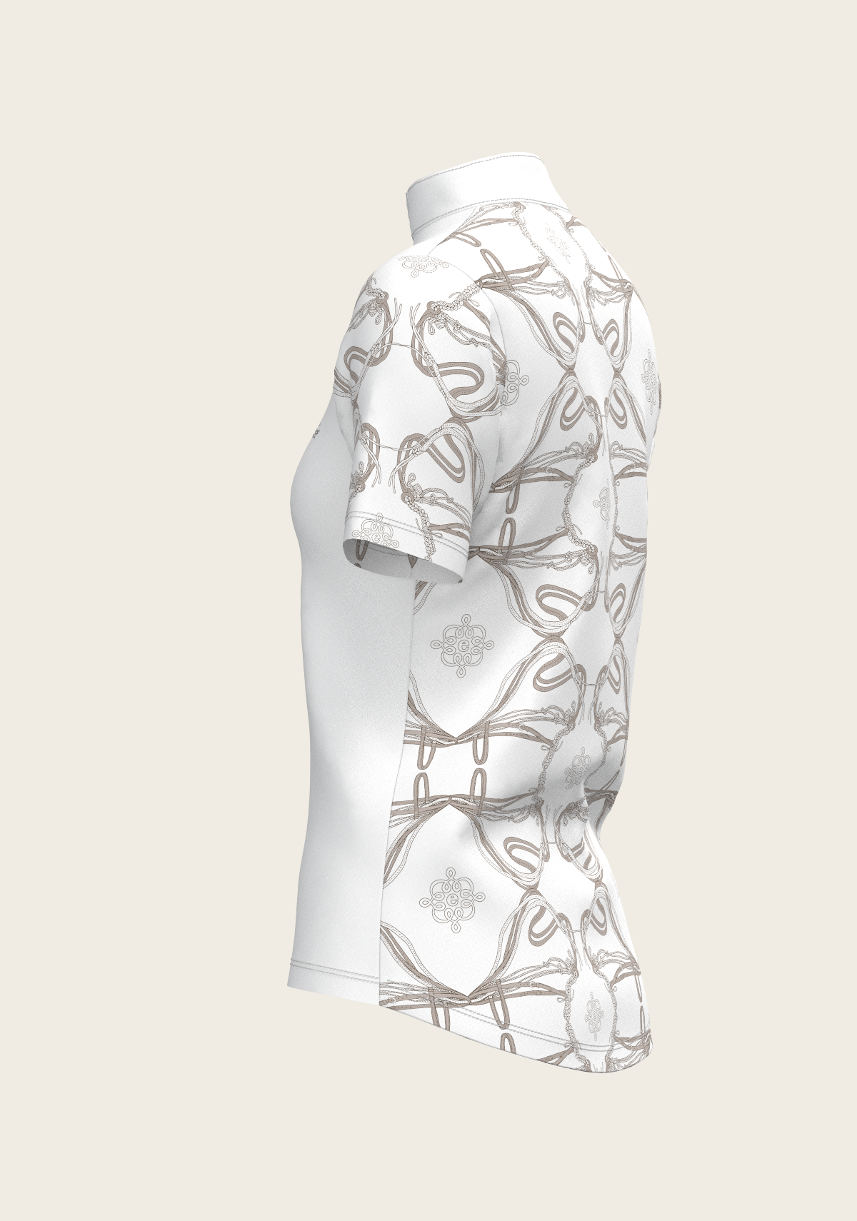 Espoir - Roped Bridles on White Short Sleeve Show Shirt