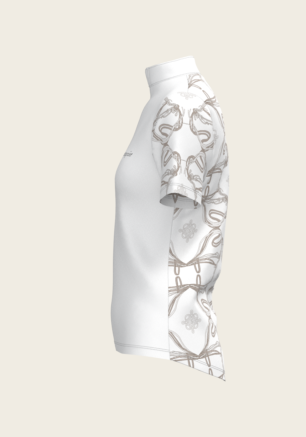 Espoir - Roped Bridles on White Short Sleeve Show Shirt