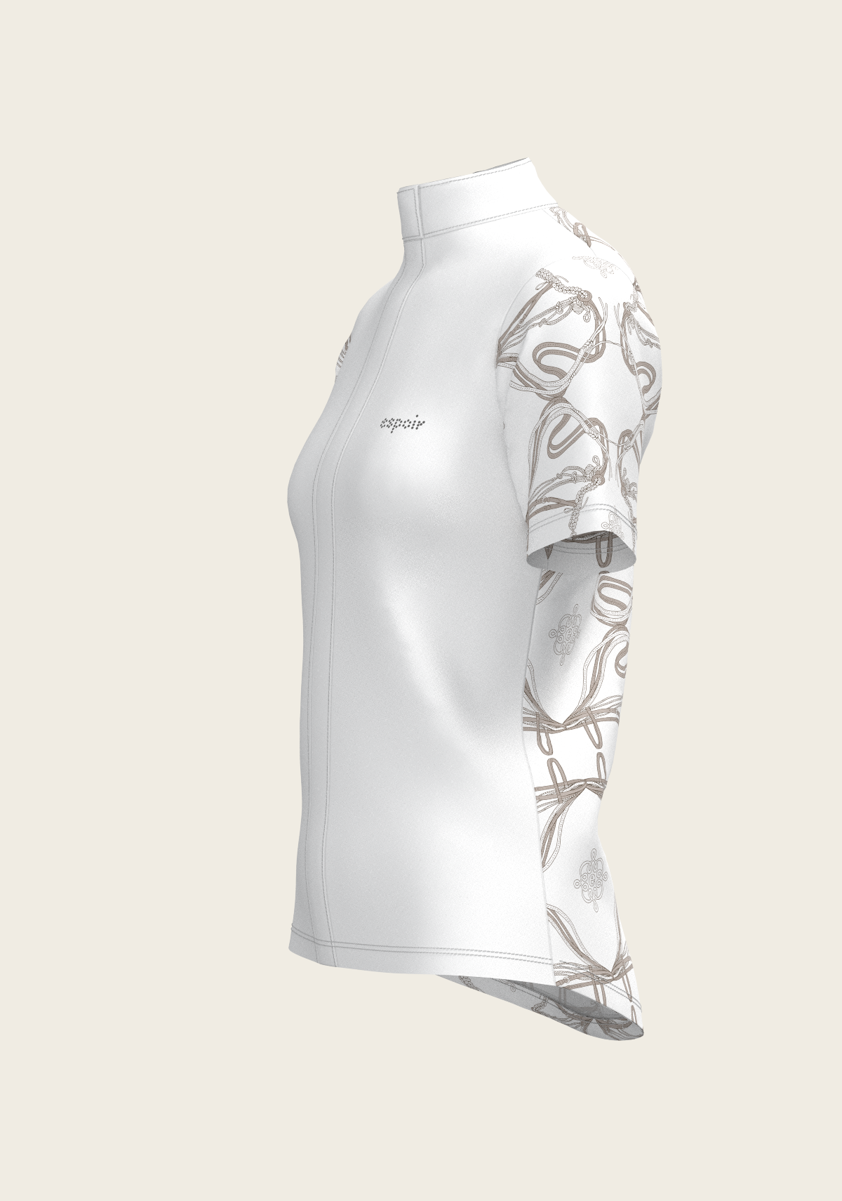 Espoir - Roped Bridles on White Short Sleeve Show Shirt