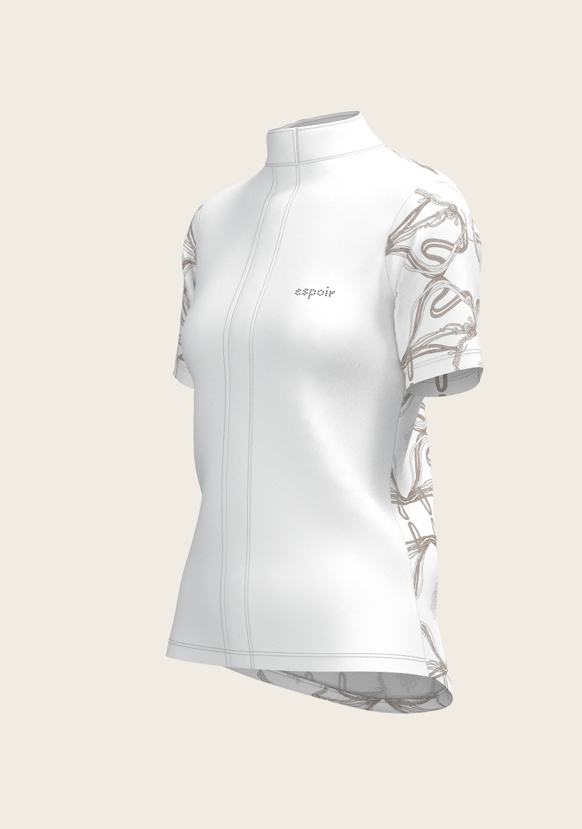 Espoir - Roped Bridles on White Short Sleeve Show Shirt