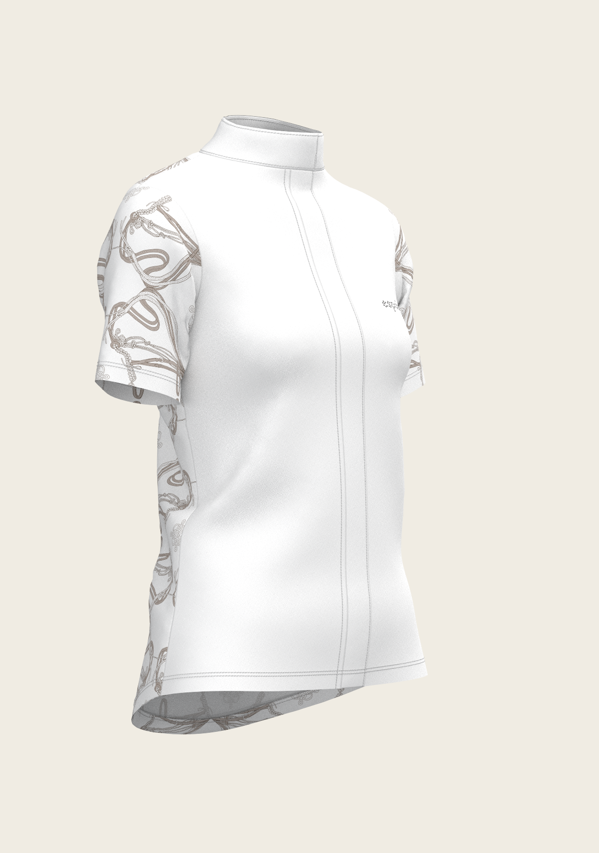 Espoir - Roped Bridles on White Short Sleeve Show Shirt