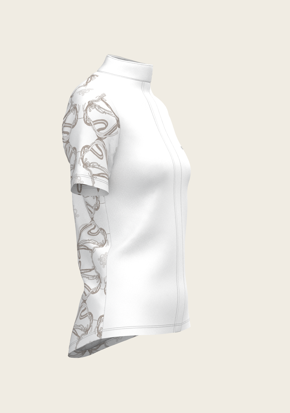 Espoir - Roped Bridles on White Short Sleeve Show Shirt
