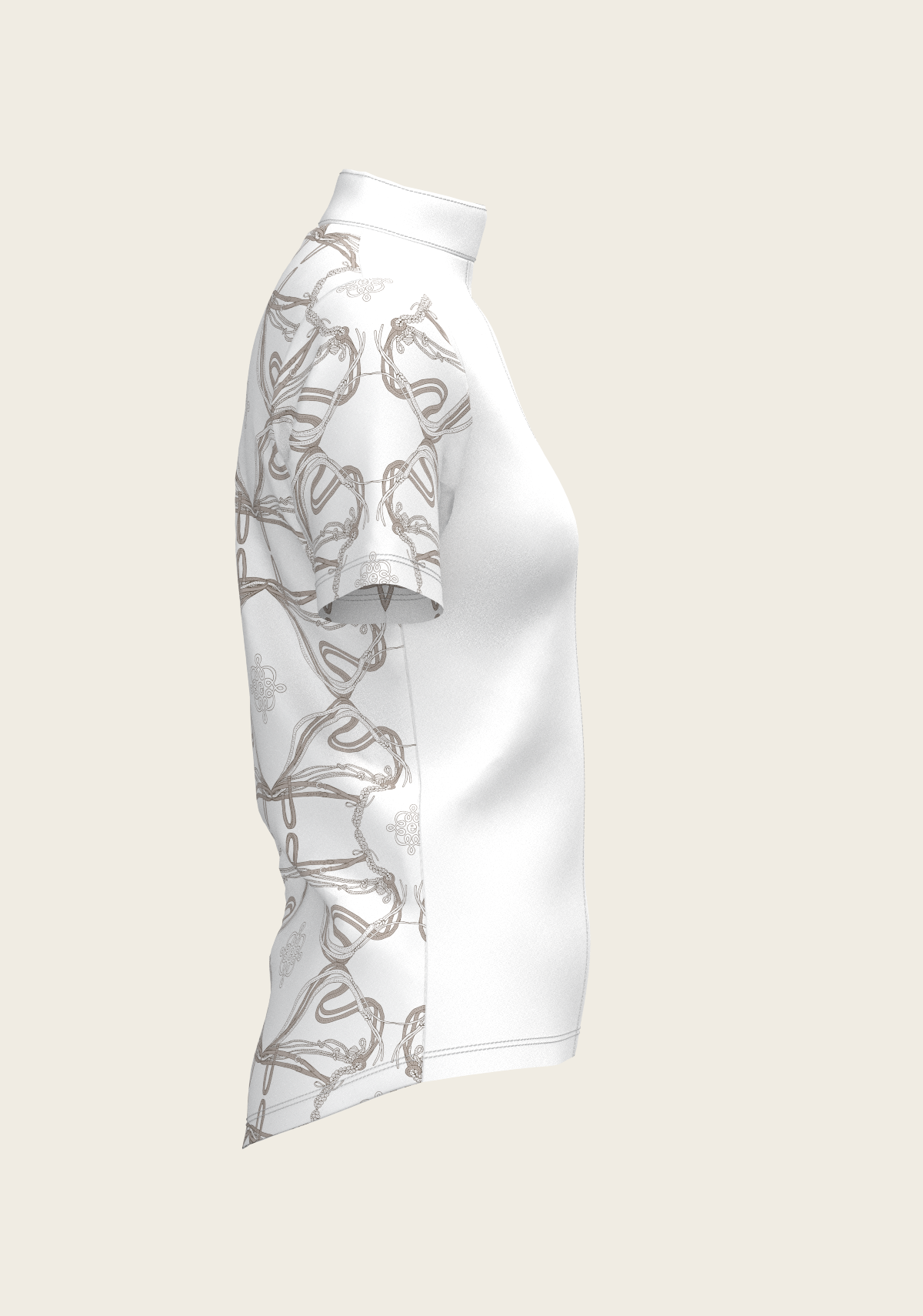 Espoir - Roped Bridles on White Short Sleeve Show Shirt