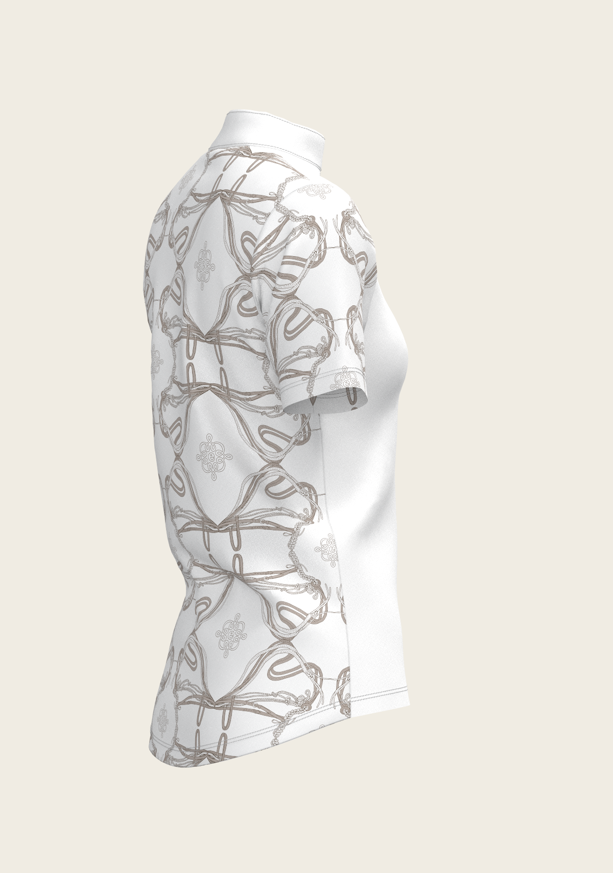 Espoir - Roped Bridles on White Short Sleeve Show Shirt