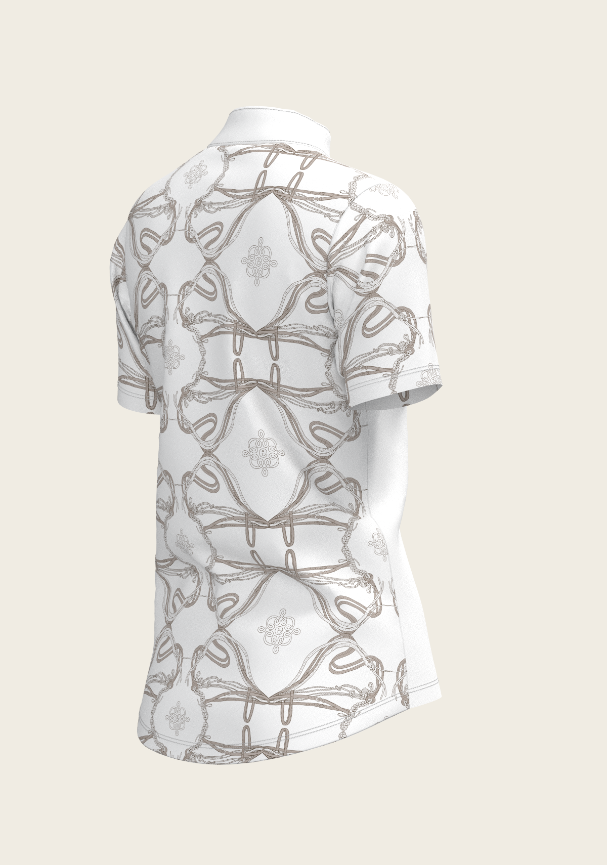 Espoir - Roped Bridles on White Short Sleeve Show Shirt