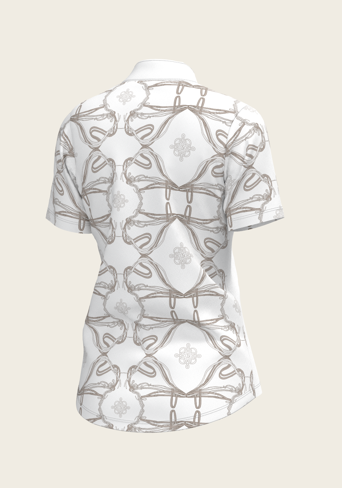 Espoir - Roped Bridles on White Short Sleeve Show Shirt