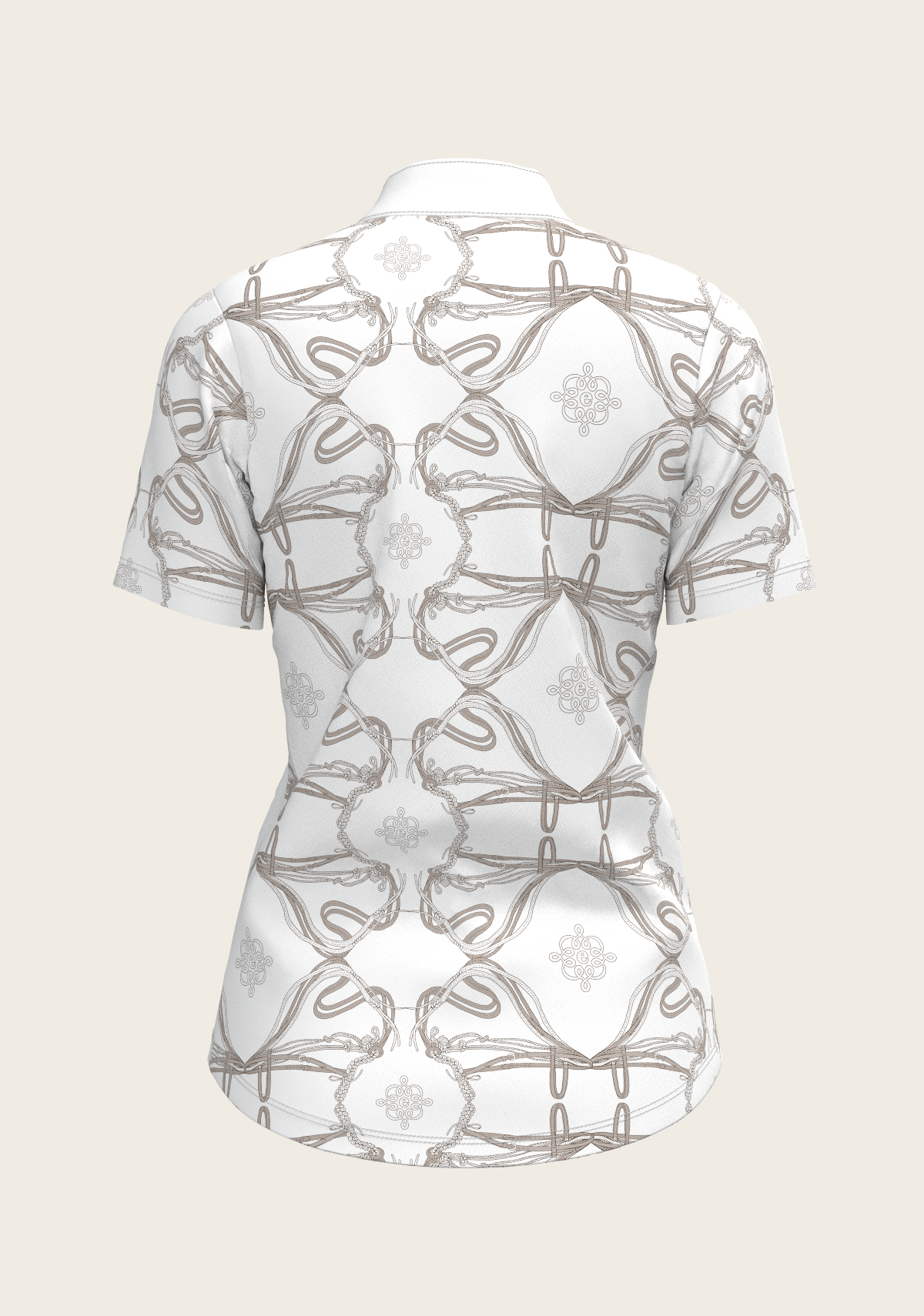 Espoir - Roped Bridles on White Short Sleeve Show Shirt