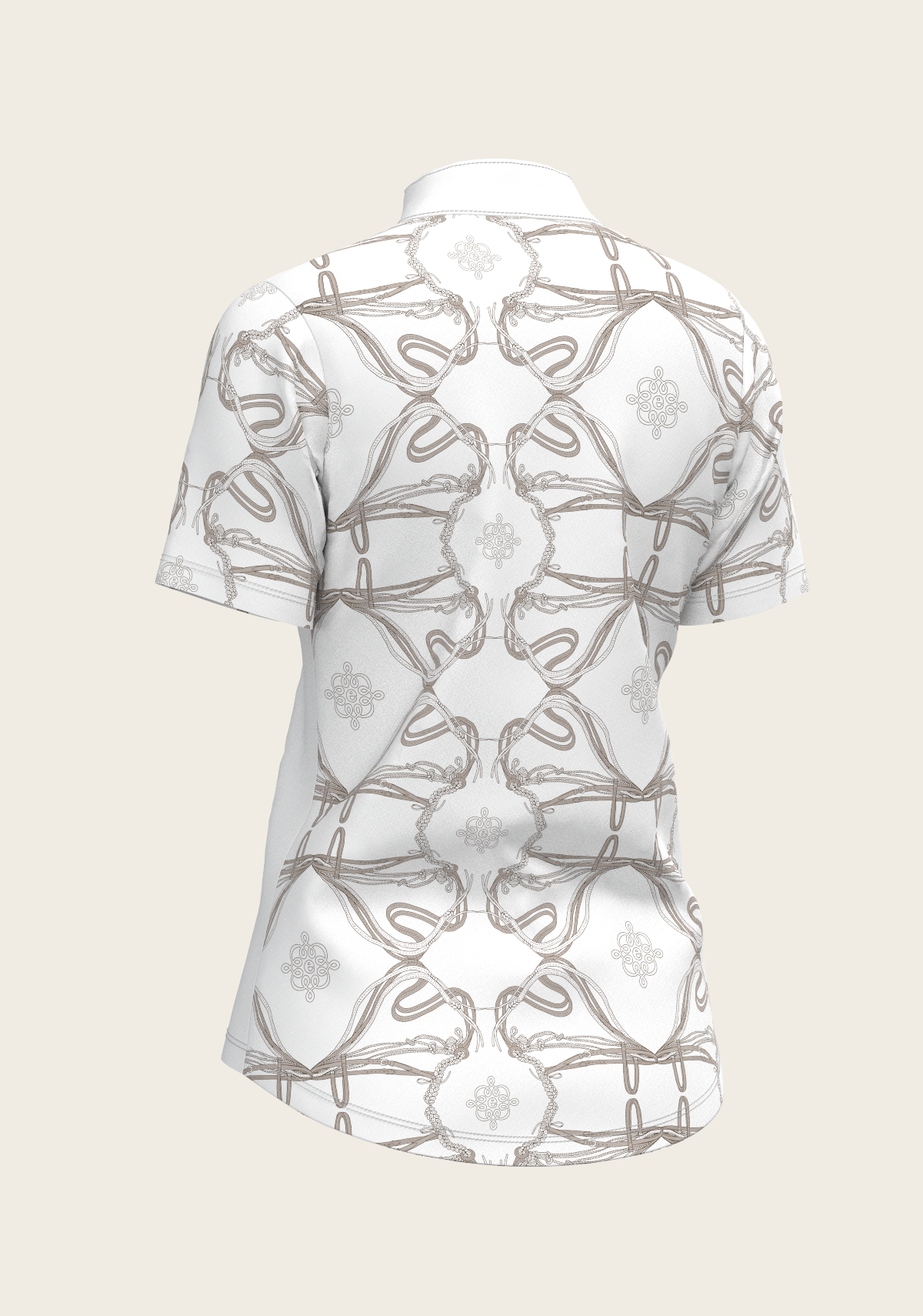 Espoir - Roped Bridles on White Short Sleeve Show Shirt