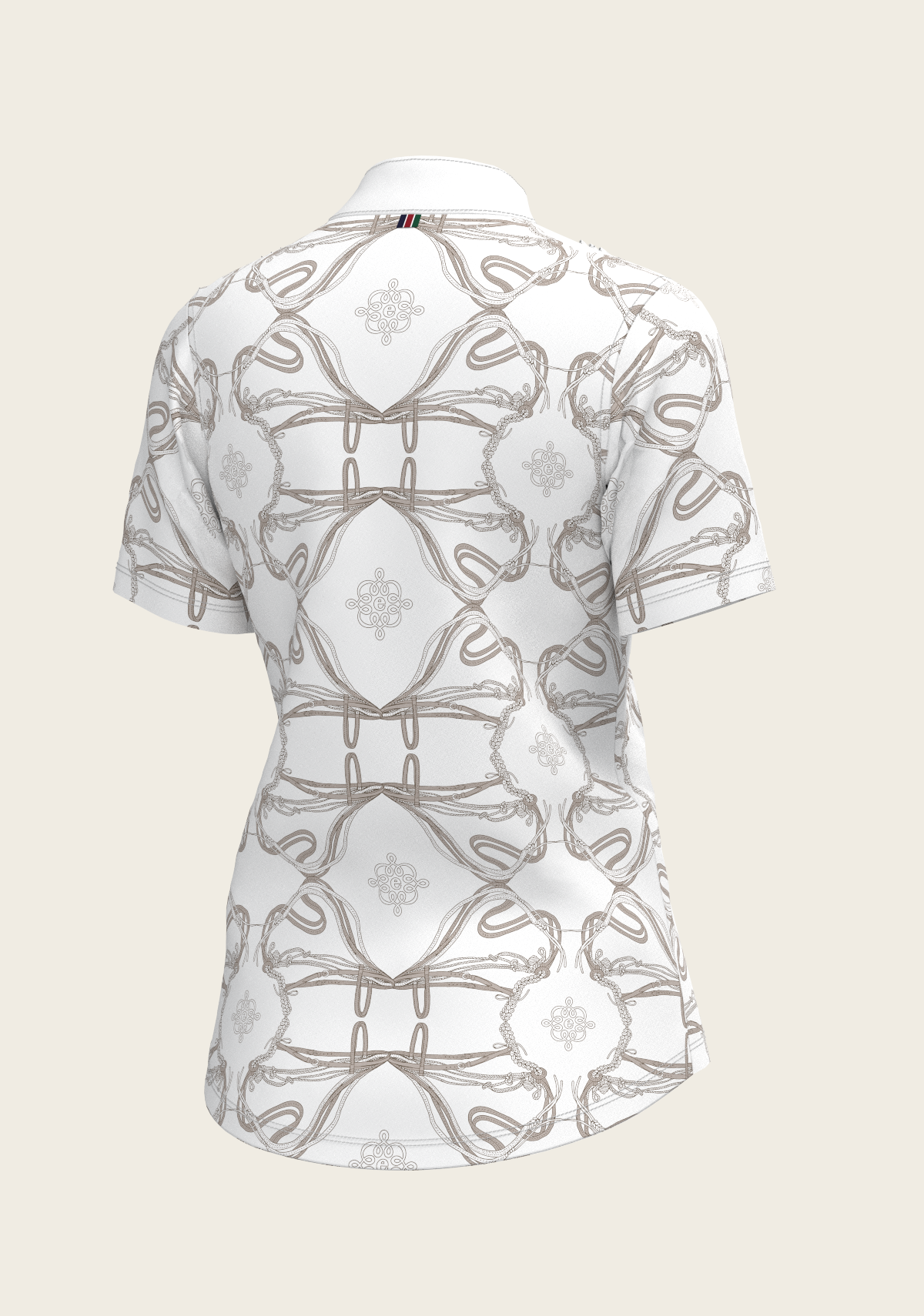 Espoir - Short Pleated Roped Bridles on White Short Sleeve Show Shirt